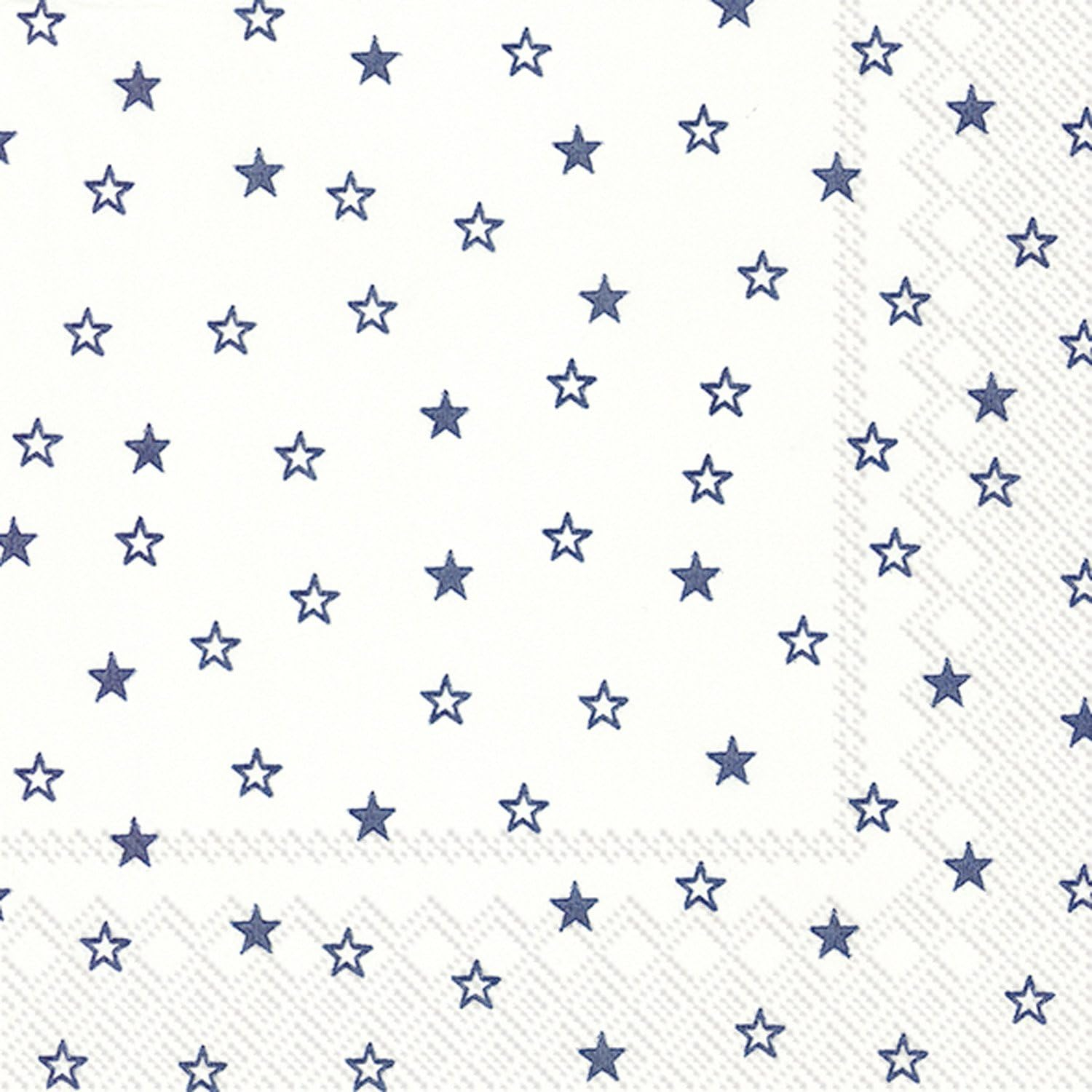 Ideal Home Range 20 Count Little Stars White Blue Paper Cocktail Napkins