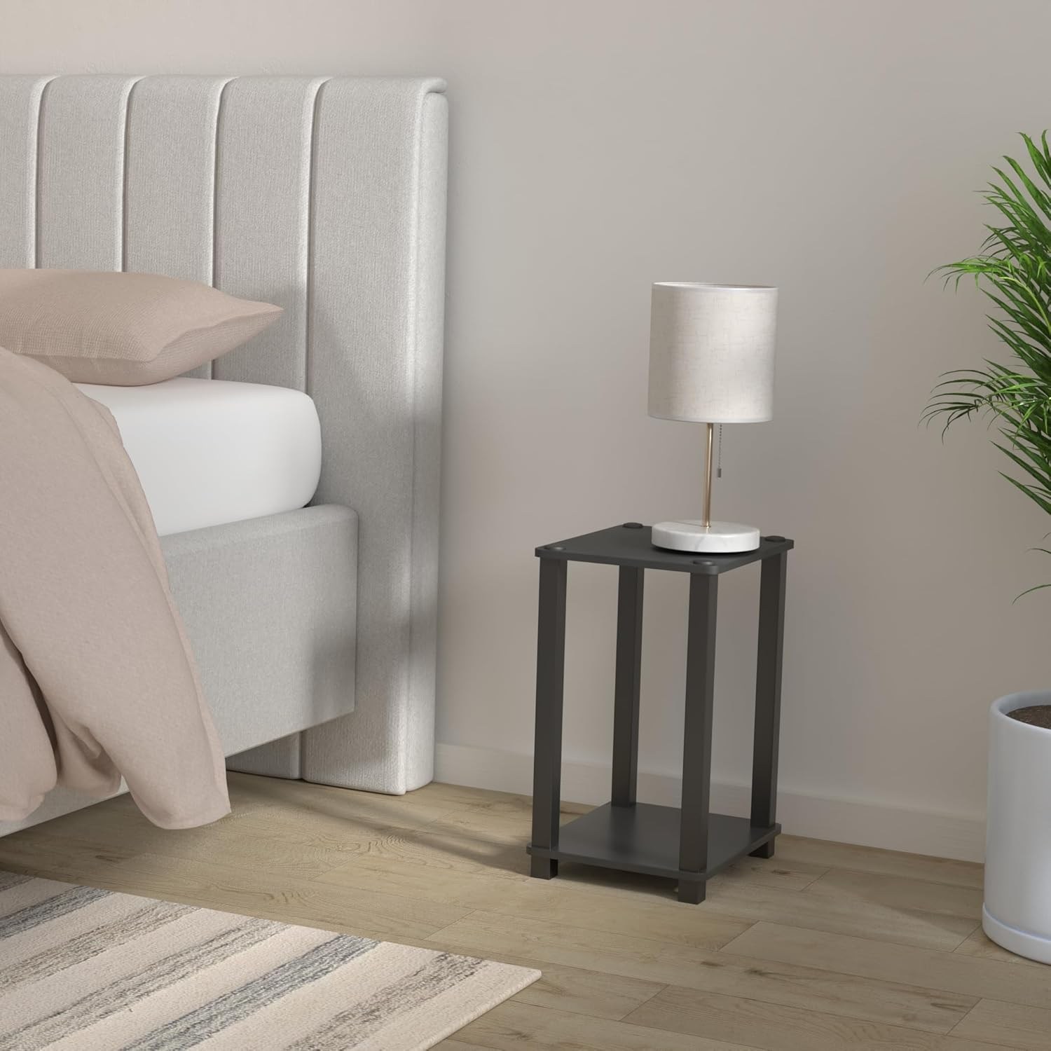 Furinno Simplistic End Table, Small, Espresso/Black