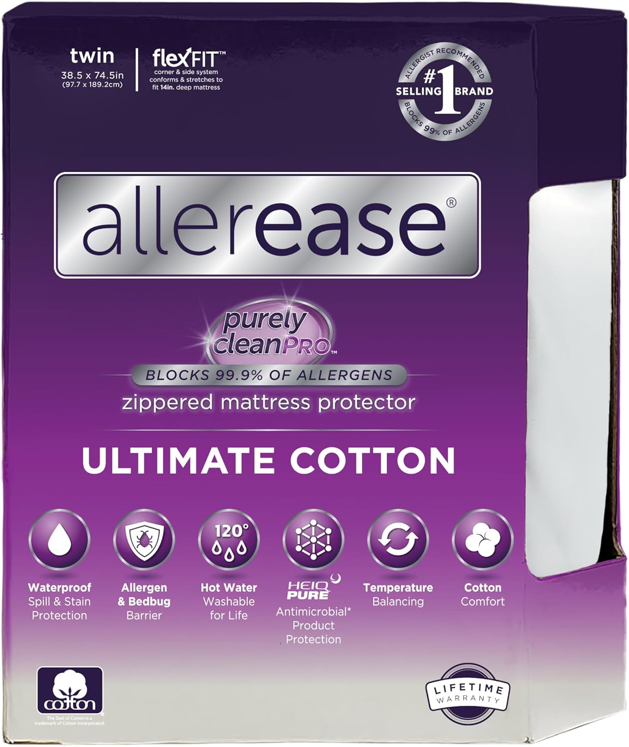 Twin White Waterproof Zippered Mattress Protector