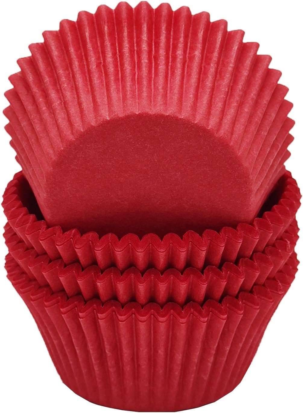 Vibrant Red Greaseproof Paper Cupcake Liners, Standard Size, 100-Count