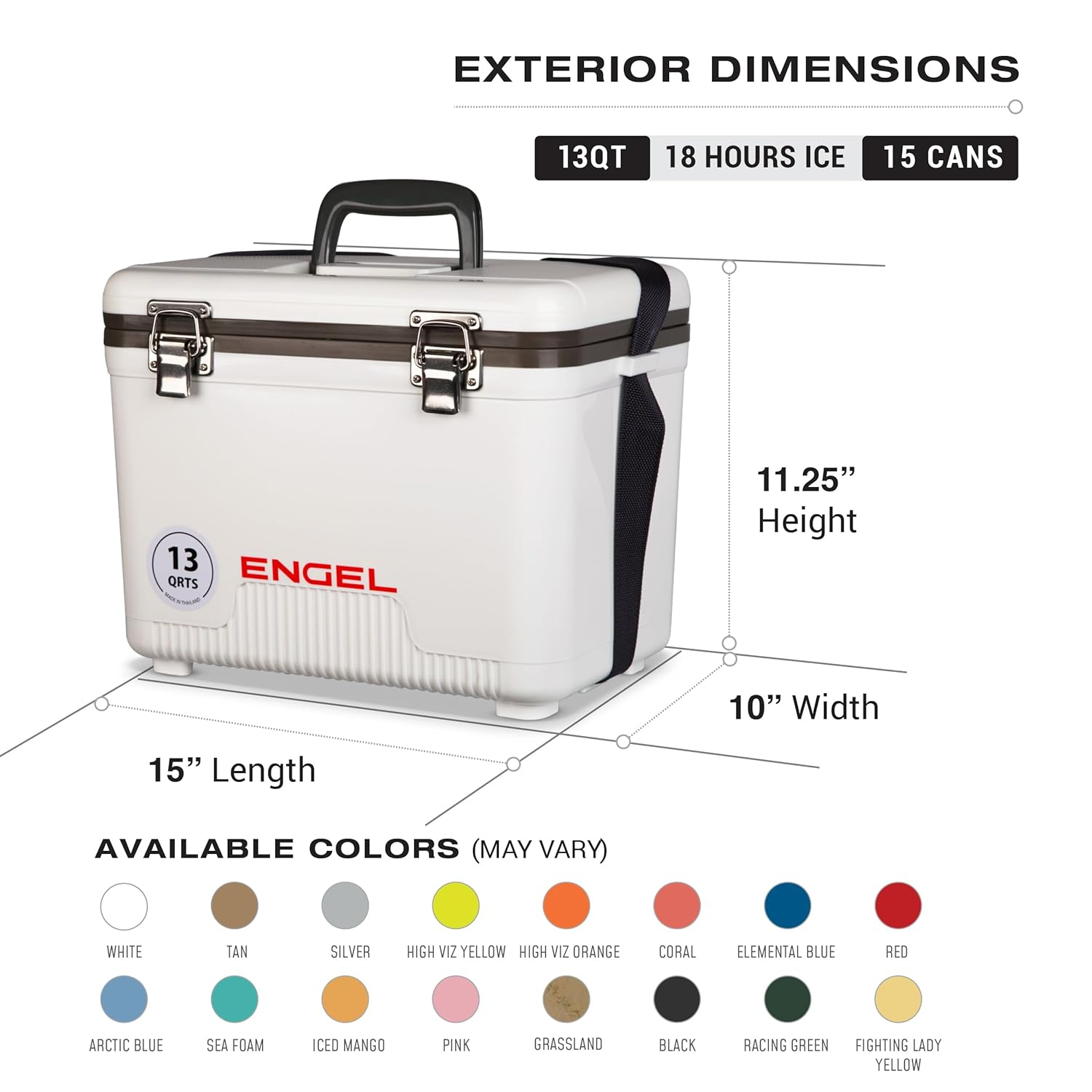 ENGEL 13qt Leak-Proof, Air Tight, Drybox Cooler and Small Hard Shell Lunchbox for Men and Women