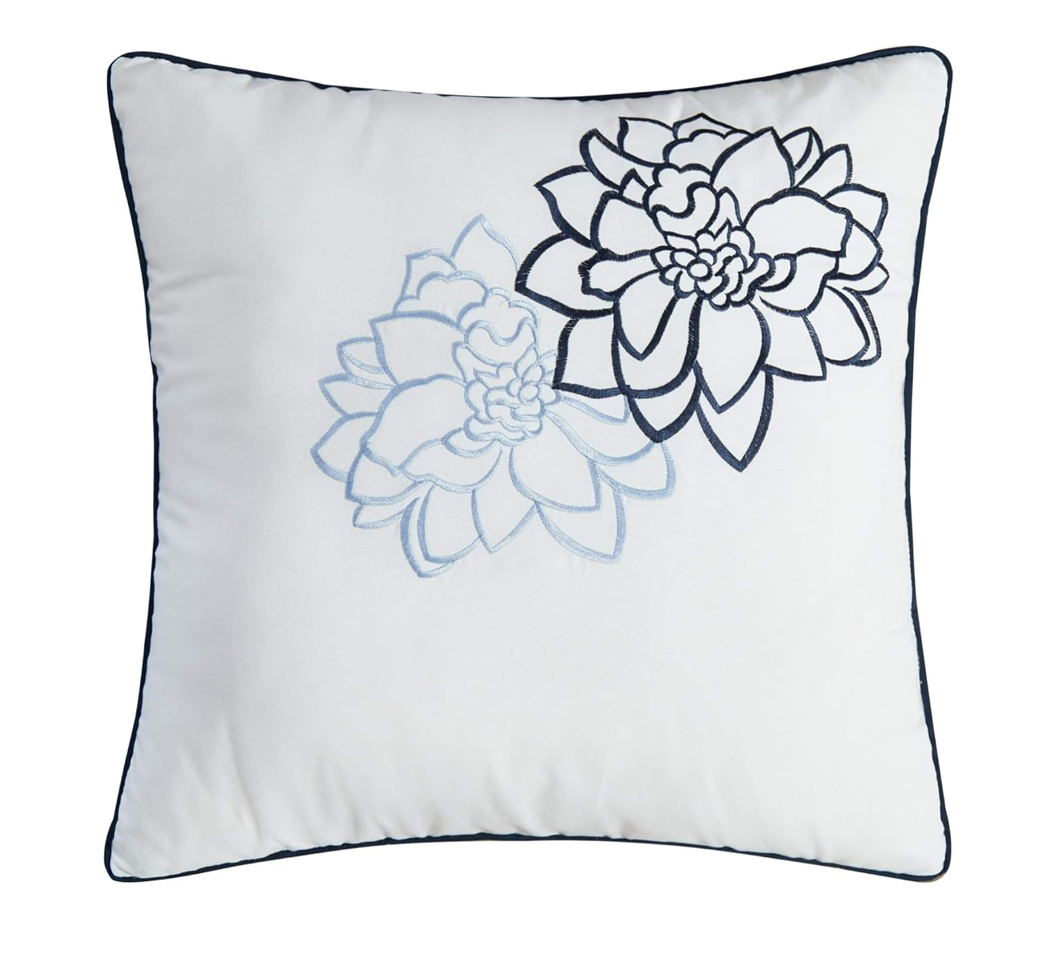 Chic Home Astra 5 Piece Quilt Set Contemporary Floral Design Bedding - Decorative Pillows Shams Included, Queen, Blue