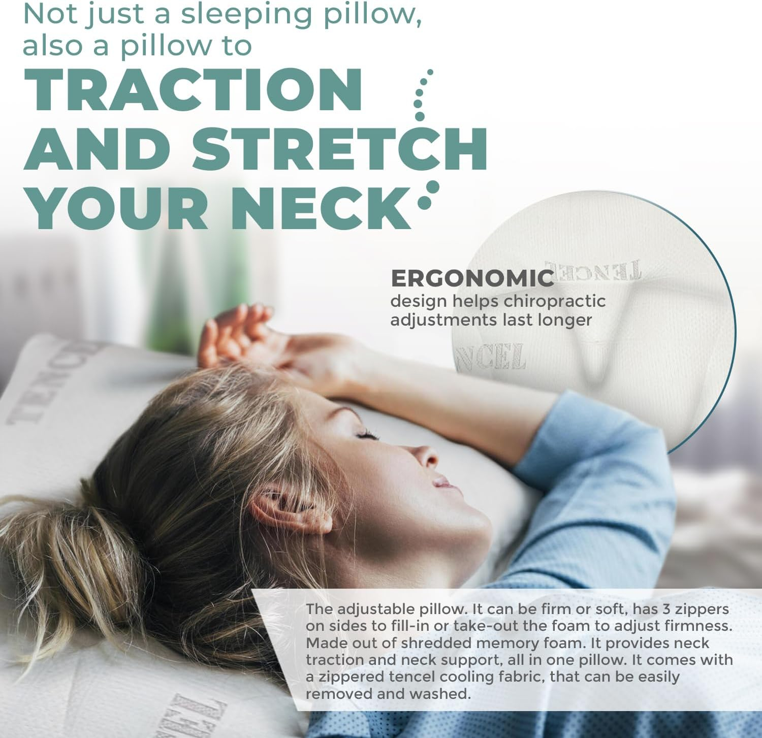 Arc4Life V-Traction Adjustable Cervical Memory Foam Neck Pillow