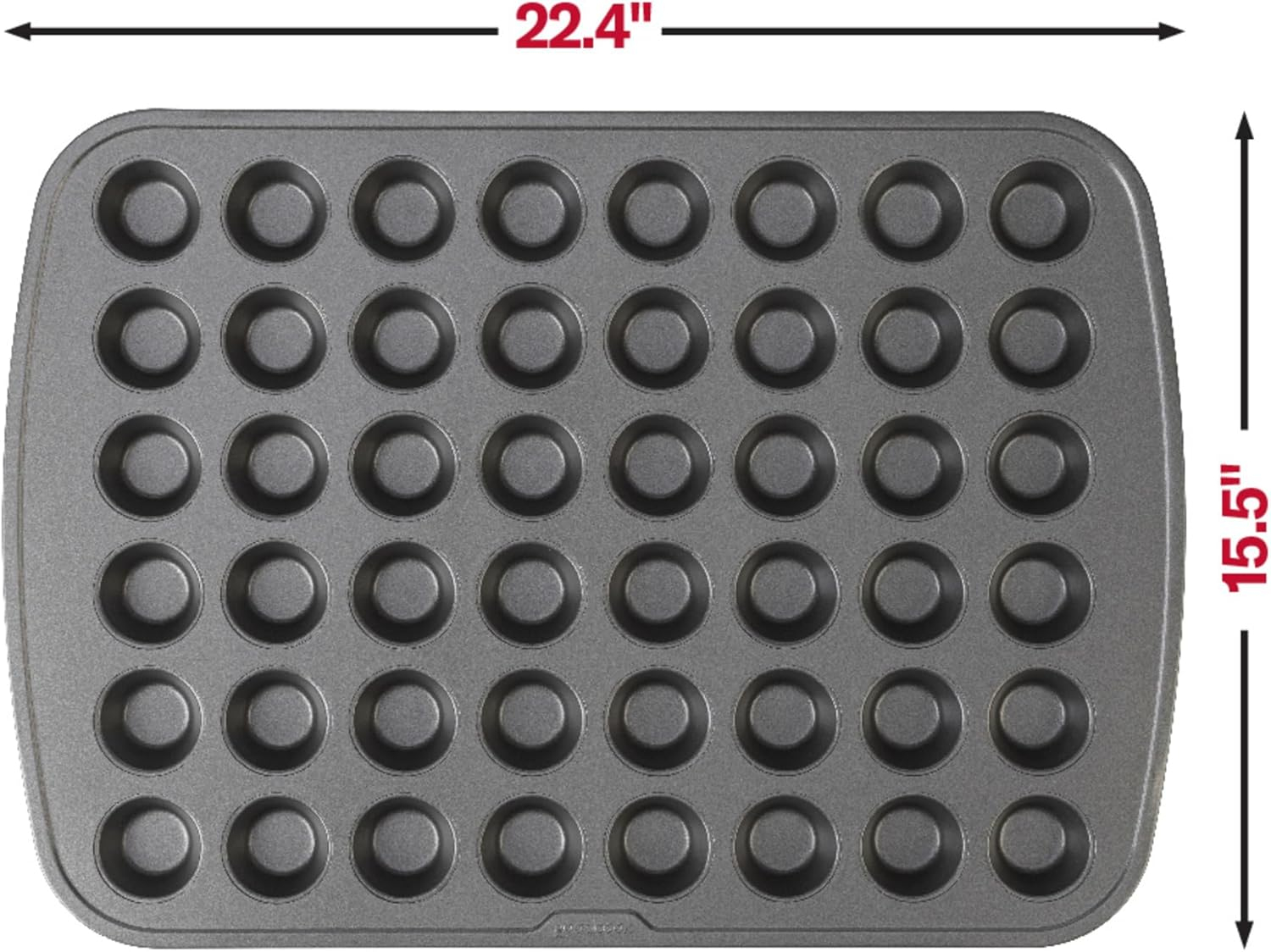 GoodCook 48-Cup Nonstick Steel Mini Cupcake and Muffin Pan, Gray