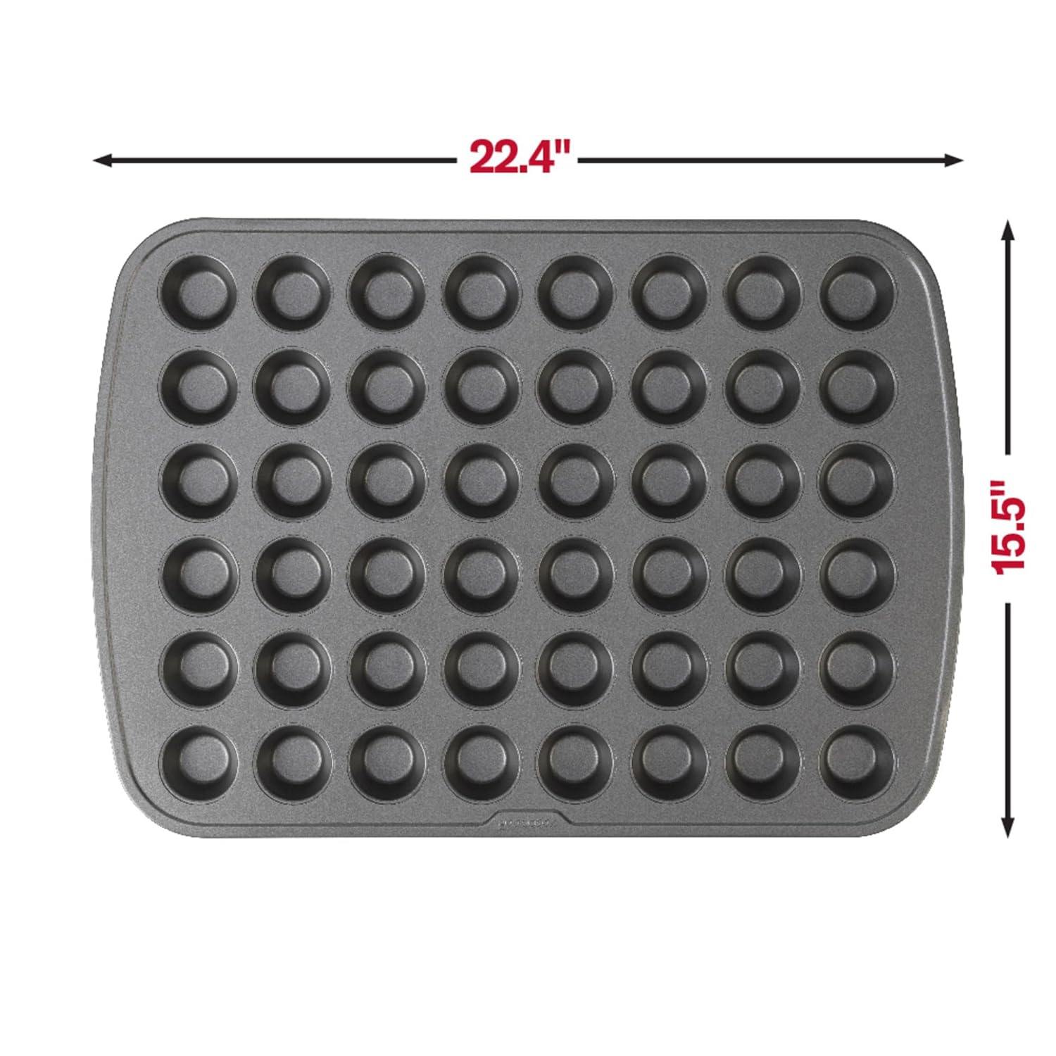 GoodCook 48-Cup Nonstick Steel Mini Cupcake and Muffin Pan, Gray