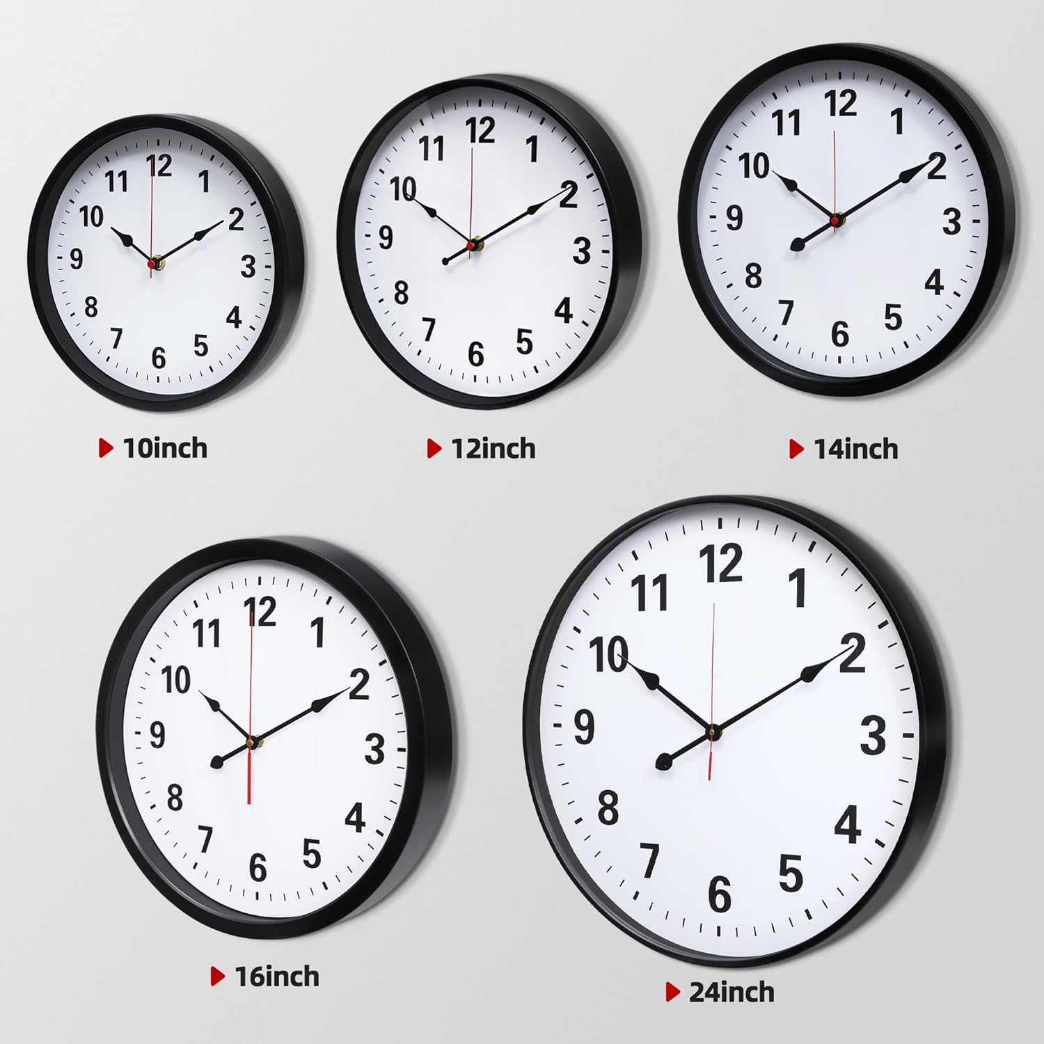 Realspace® Quartz Wall Clock, 14", Black
