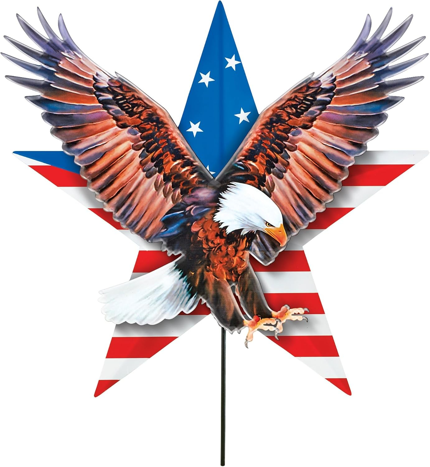 Collections Etc Patriotic Eagle Star Metal Outdoor Garden Stake