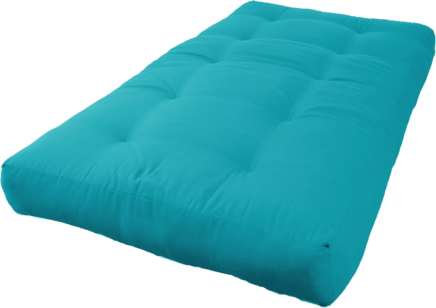 8 in. Renewal Twill Twin Size Futon Mattress, Aqua Blue