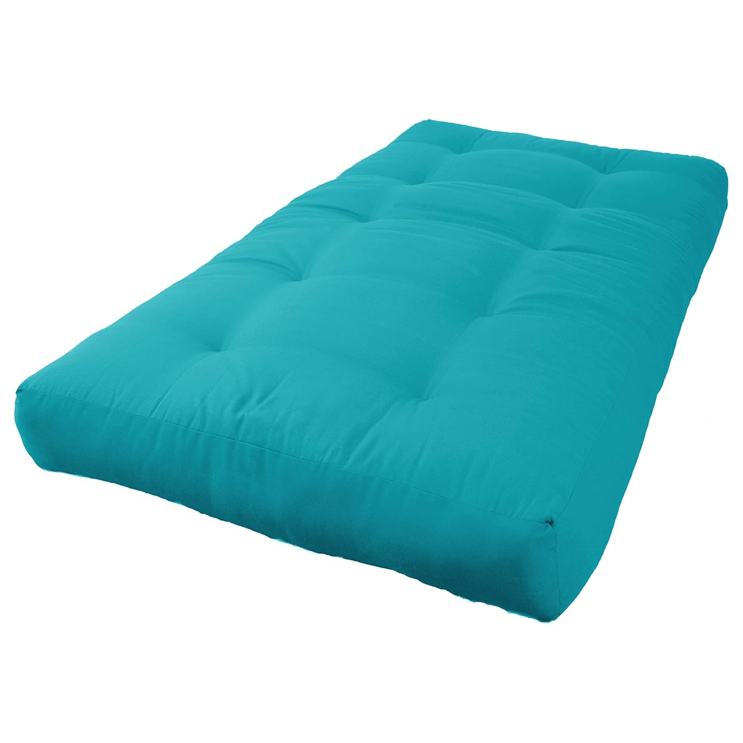 8 in. Renewal Twill Twin Size Futon Mattress, Aqua Blue