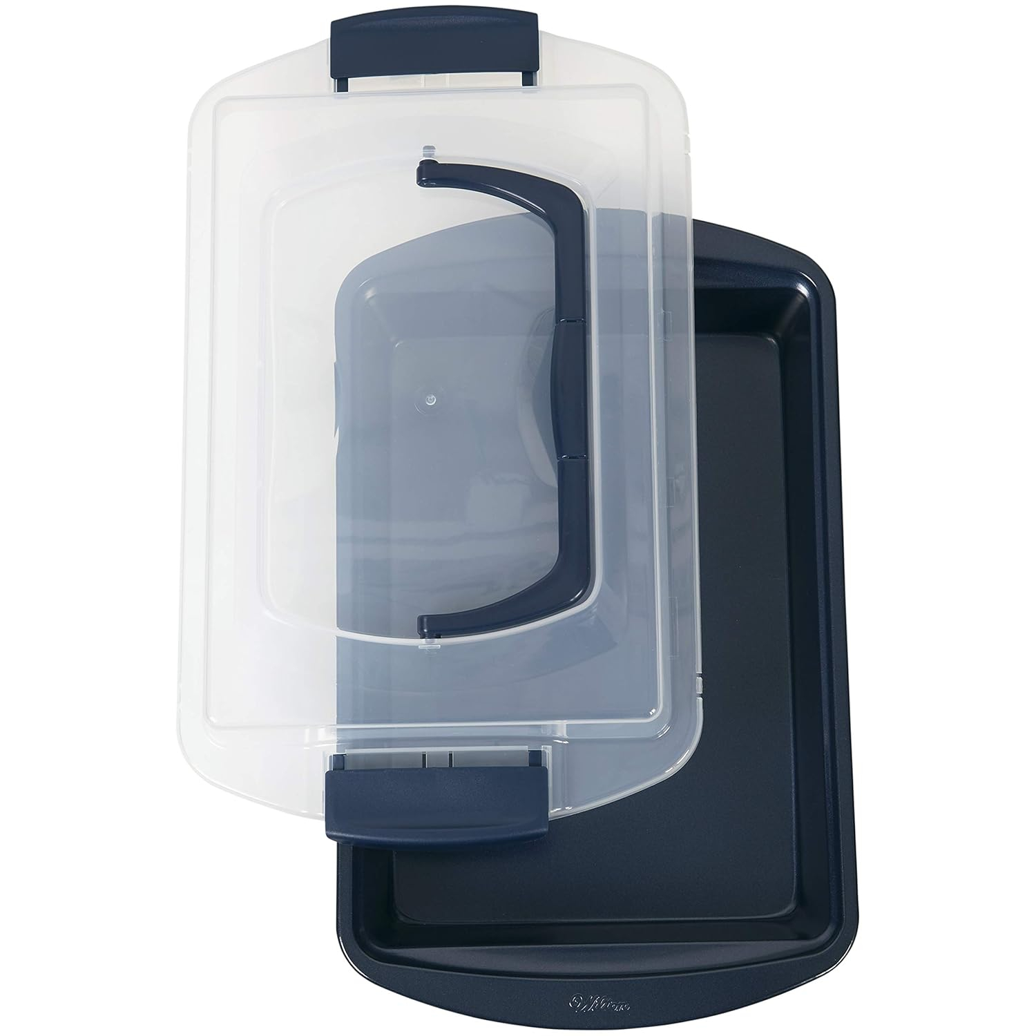 Wilton Non-Stick Diamond-Infused Navy Blue Oblong Baking Pan with Cover, 9 x 13-inch