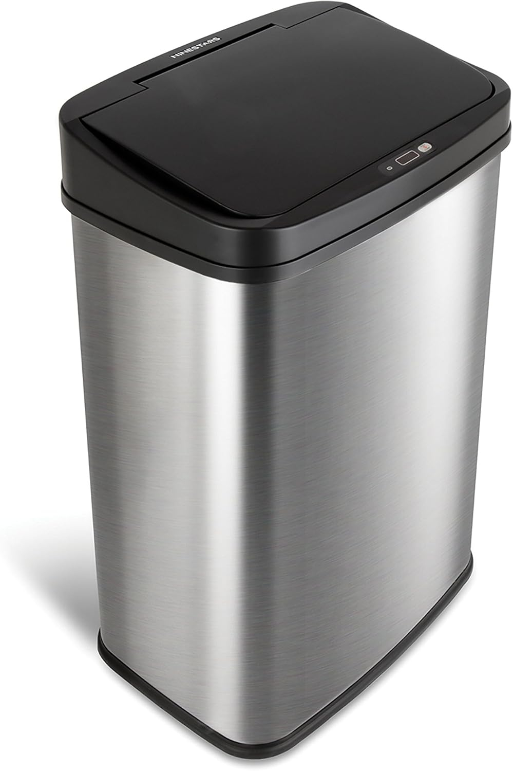13 Gallon Stainless Steel Touchless Motion Sensor Trash Can with Black Lid