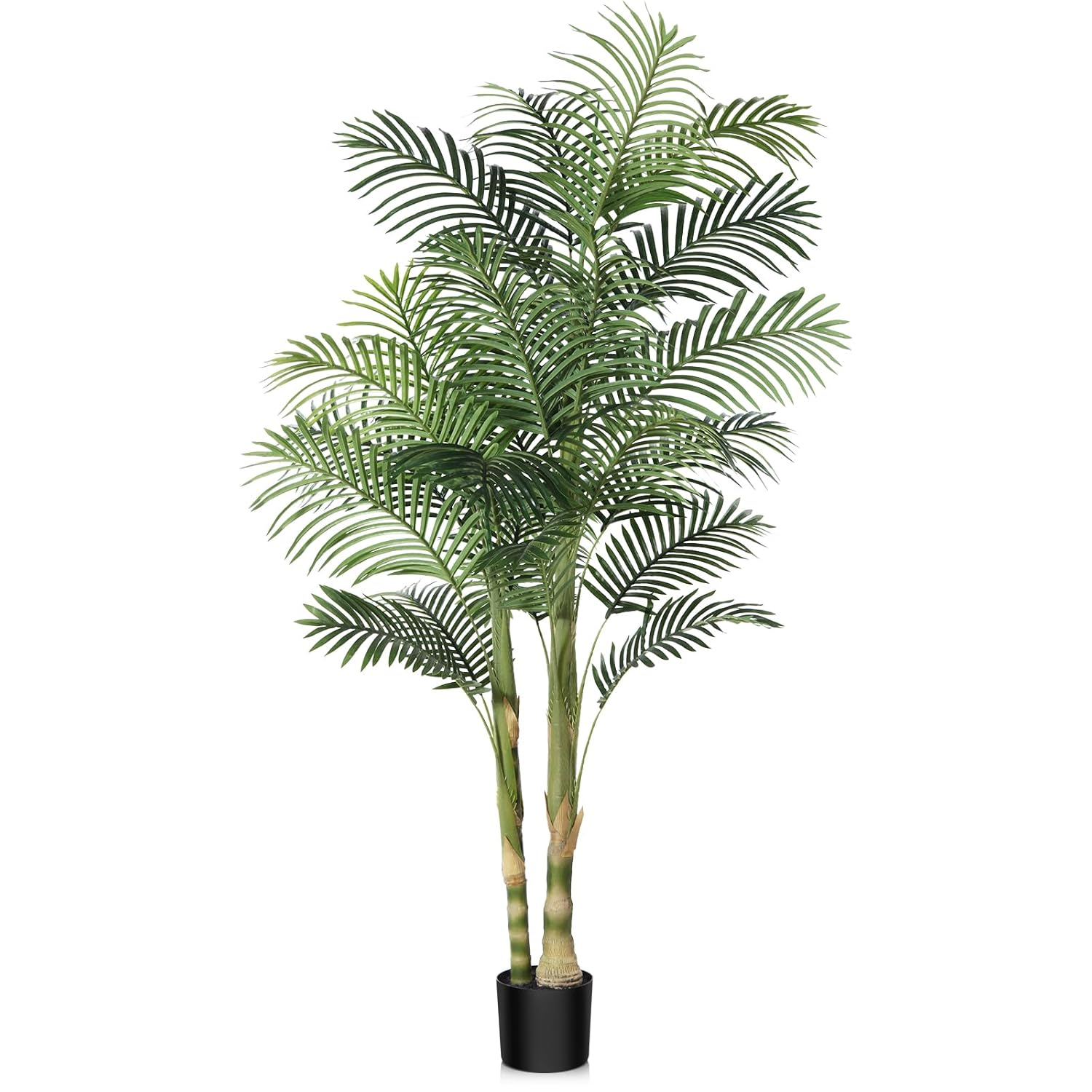 Kazeila Artificial Plants Indoor - 6FT Fake Golden Cane Palm Tree with Dense Lifelike Foliage - Perfect for Home, Office & Apartment Decor