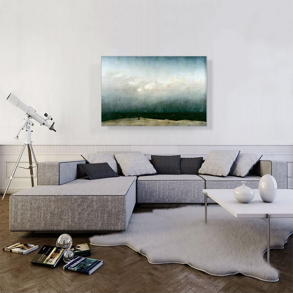 ARTCANVAS Monk By Sea 1808 Canvas Art Print by Caspar David Friedrich - Size: 40" x 26" (0.75" Deep)