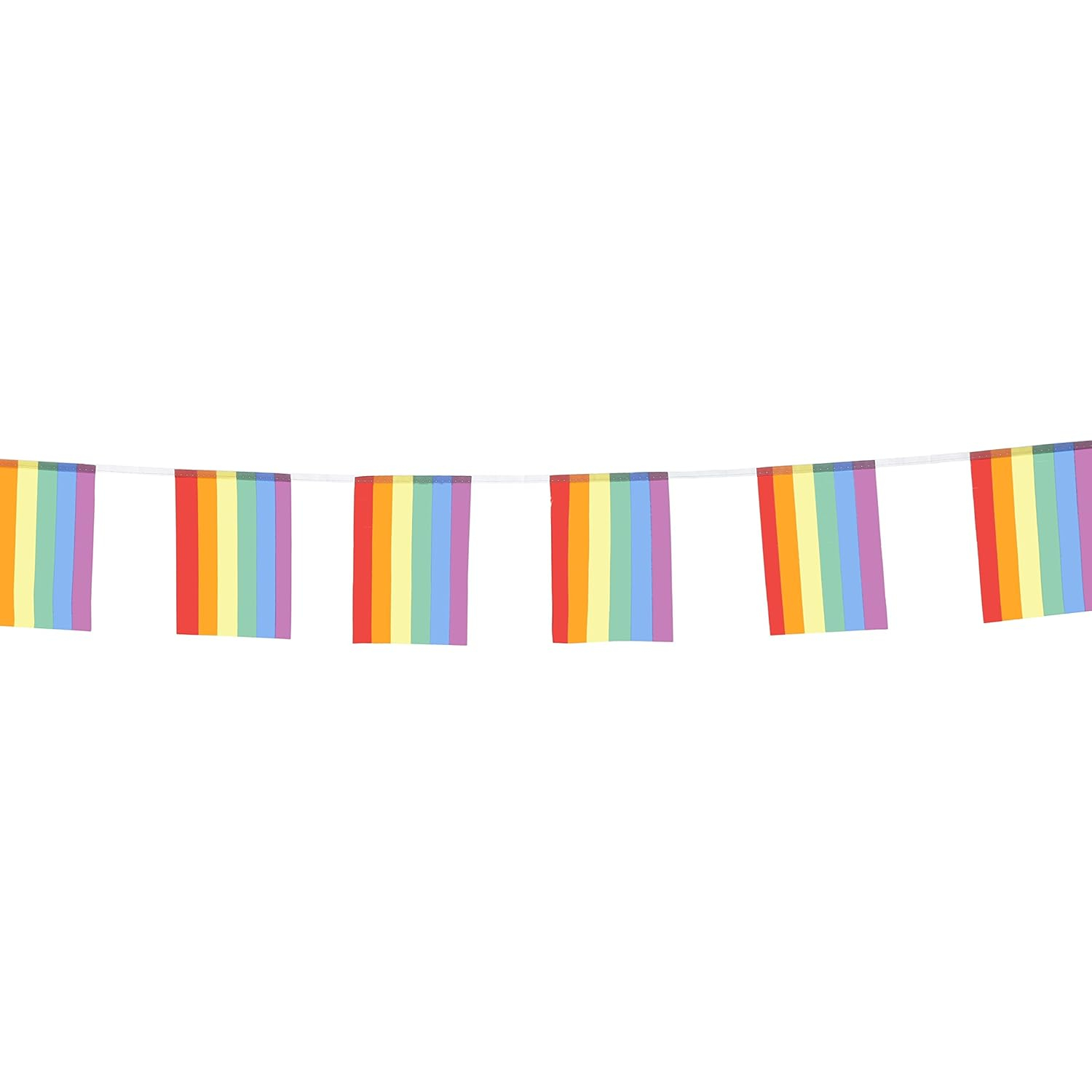 Rainbow Pride Flag,100Feet/76Pcs Rainbow Festival Decoration Pennant Flags Banner,Party Decorations Supplies for Decoration,Rainbow Holiday Decoration.