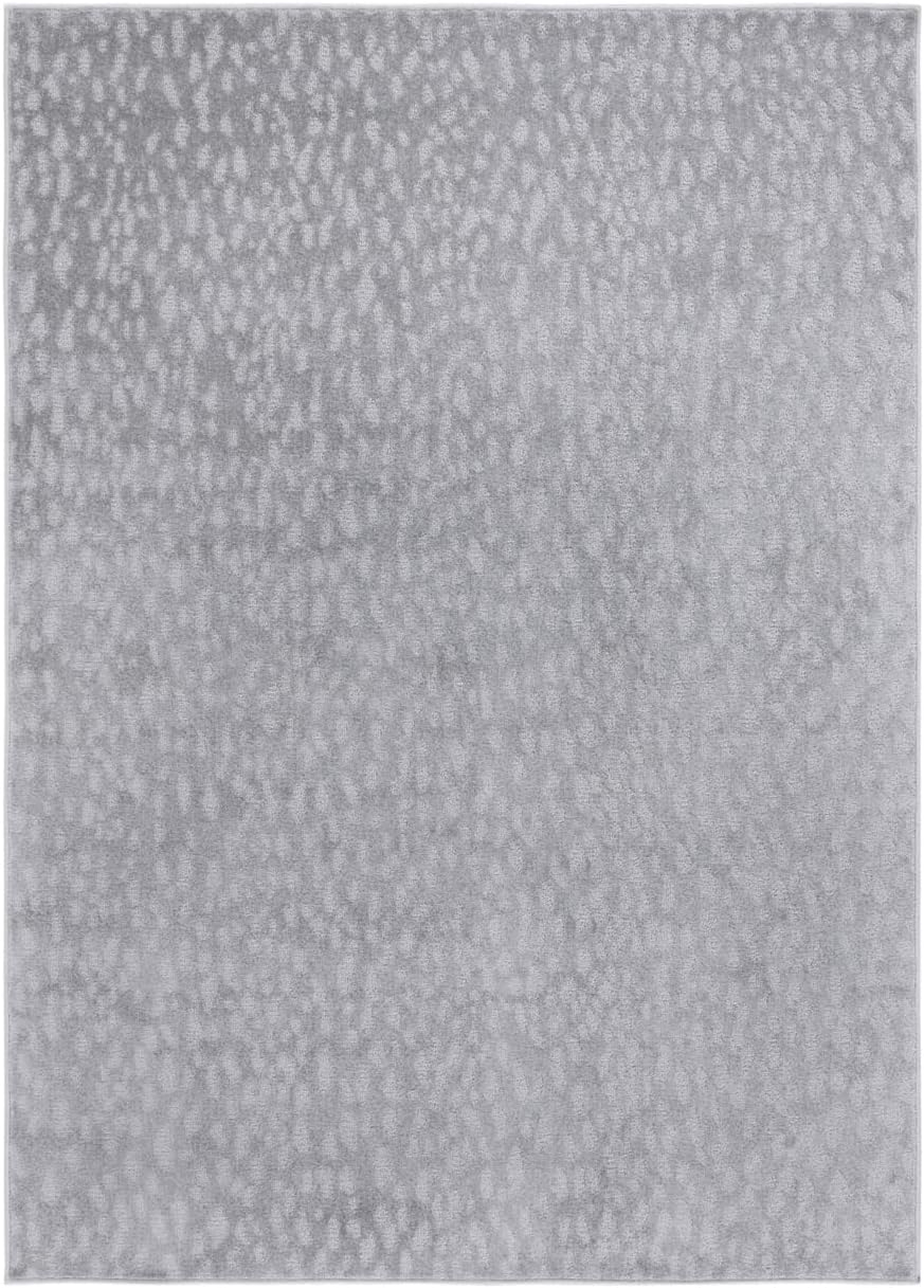 SAFAVIEH Pattern and Solid Collection Area Rug - 8' x 10', Grey, Modern Design, Non-Shedding & Easy Care, Ideal for High Traffic Areas in Living Room, Bedroom (PNS408F)