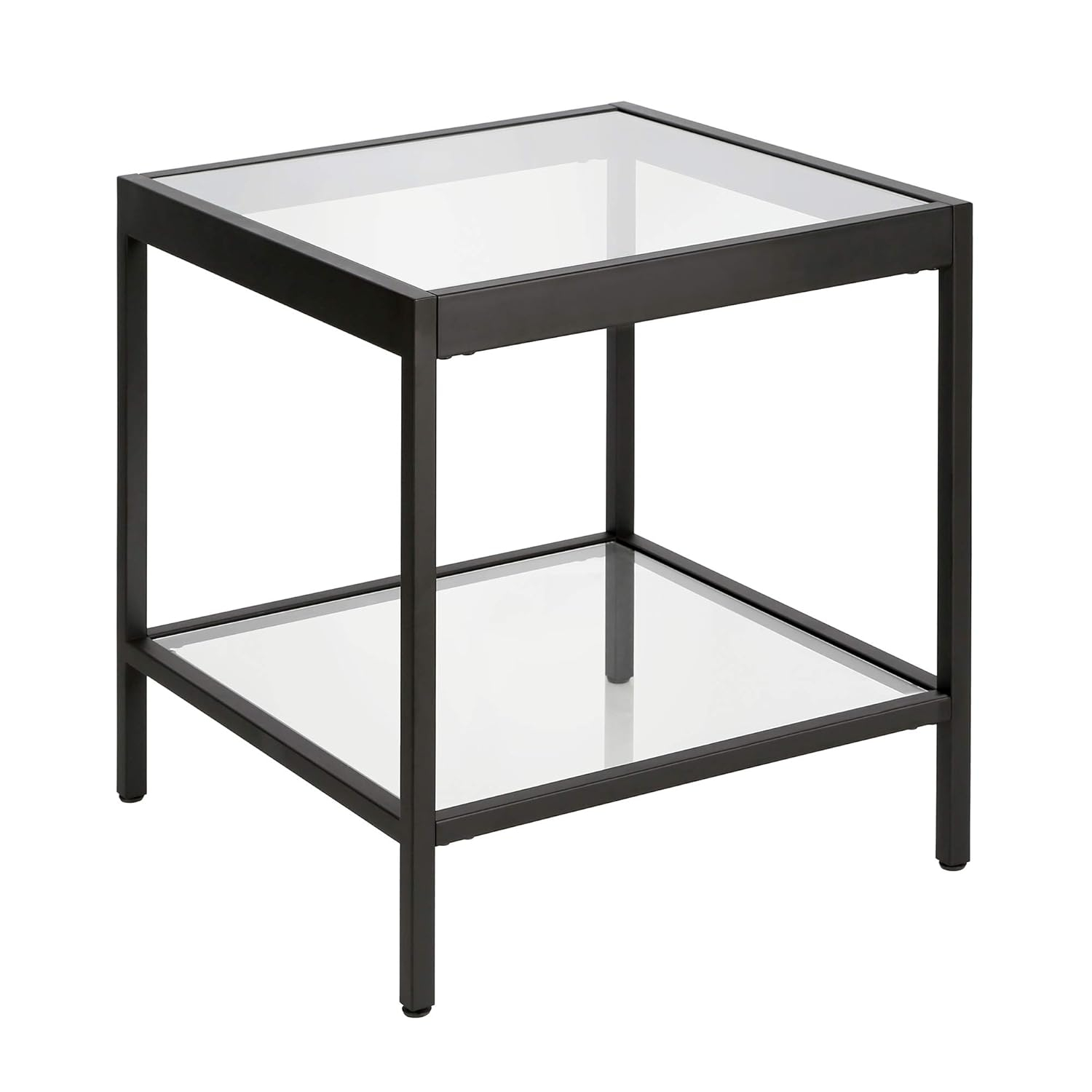Evelyn&Zoe Alexis 20" Wide Square Side Table, Nickel