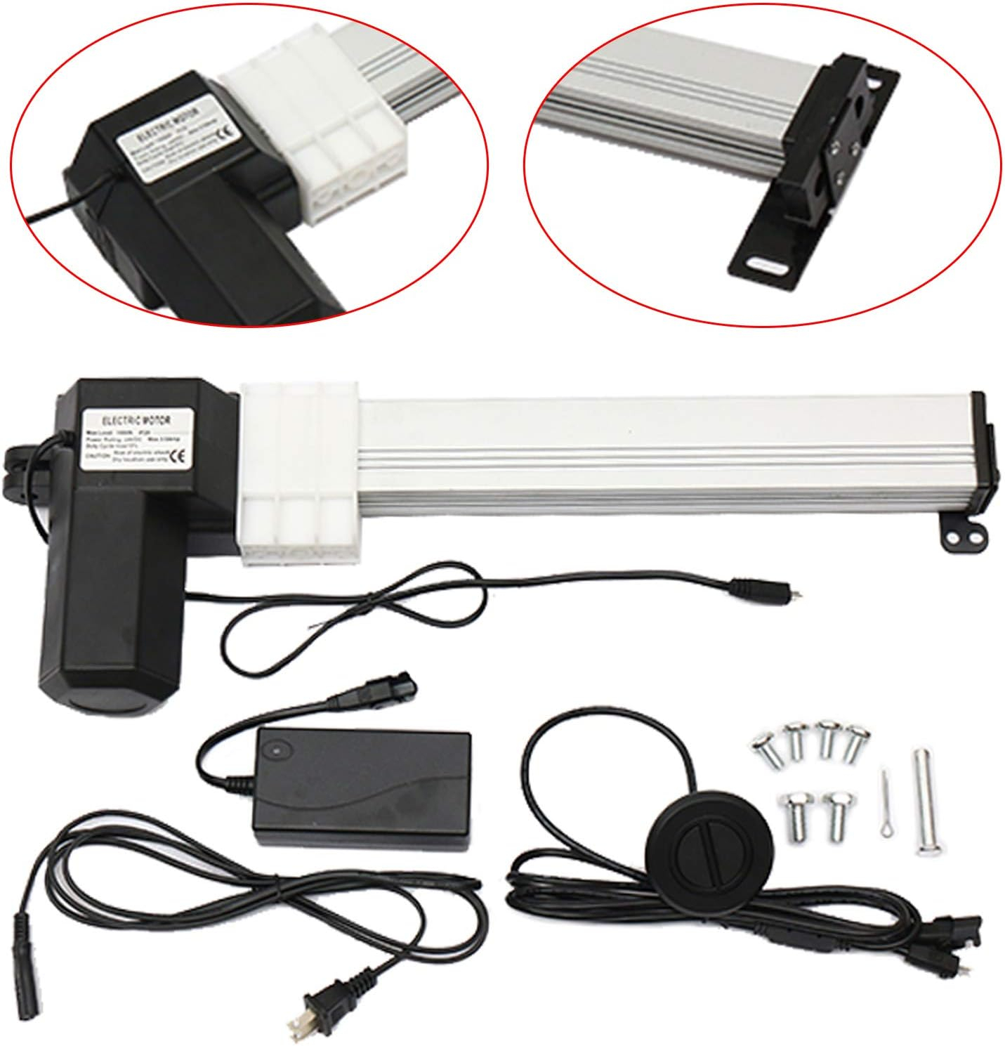FETCOI Power Recliner Motor Linear Actuator, 330mm 6000N Electric Recliner Motor Replacement Kit for Lift Massage Chair Furniture