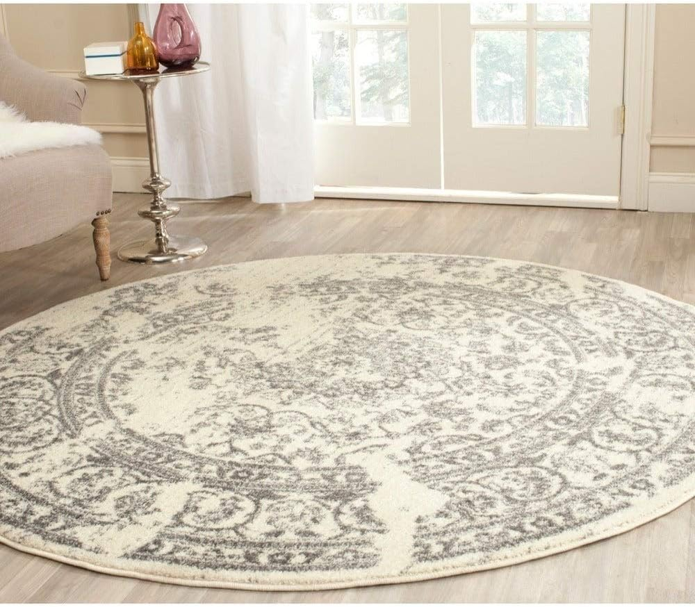 SAFAVIEH Adirondack Zoey Traditional Faded Area Rug, Slate/Ivory, 9' x 12'
