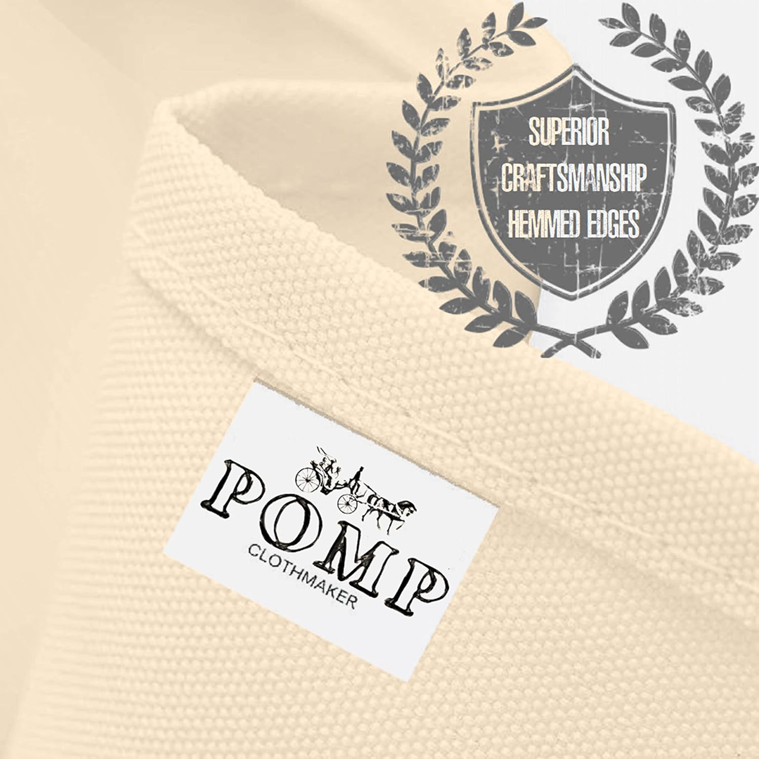 Pomp Beige 70" Inch Round Premium Polyester Tablecloth | Wrinkle + Stain Resistant Easy Care Fabric | Fits Round or Circle Table