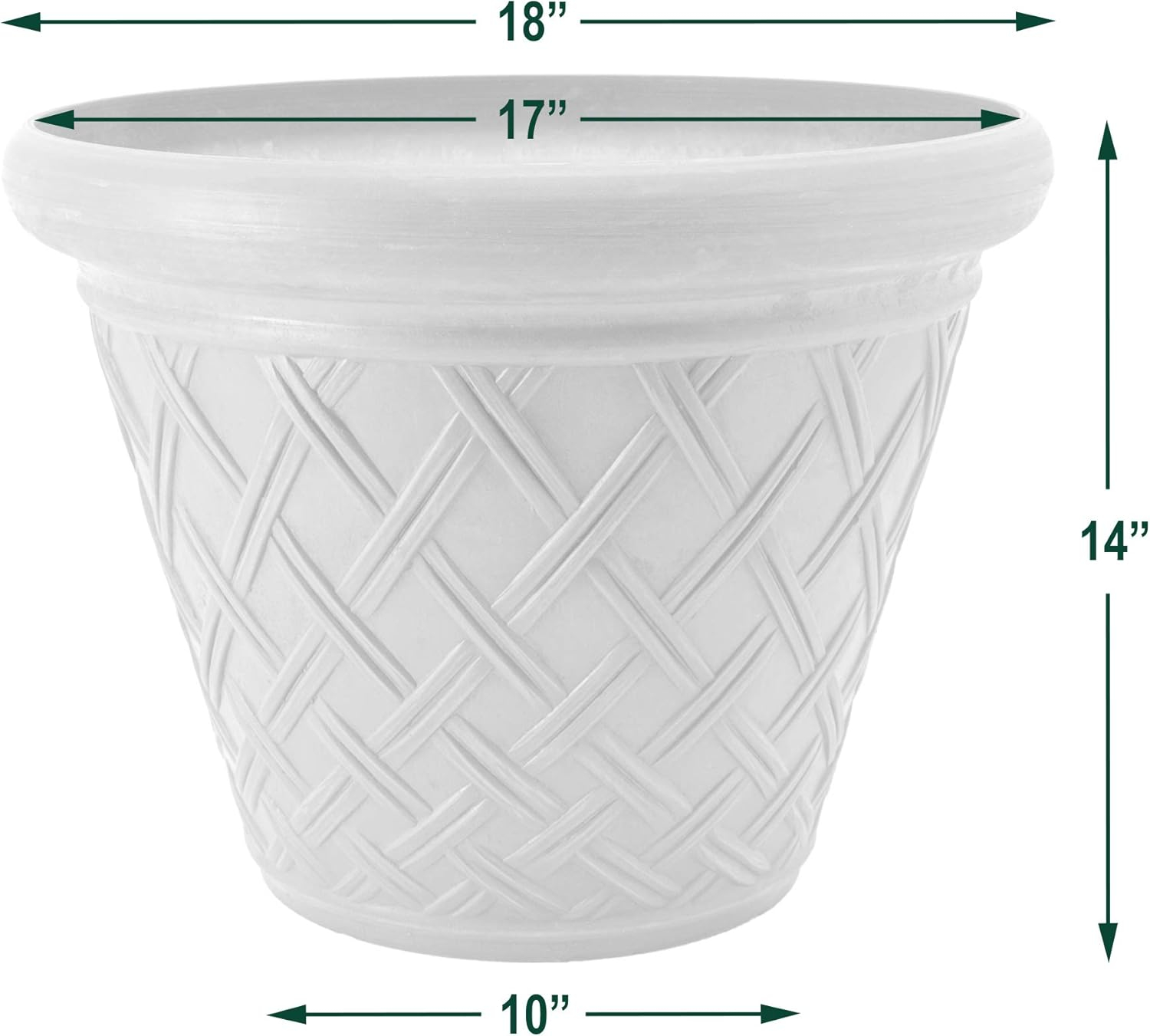 Basket Weave 18 in. x 14 in. Chocolate PSW Pot