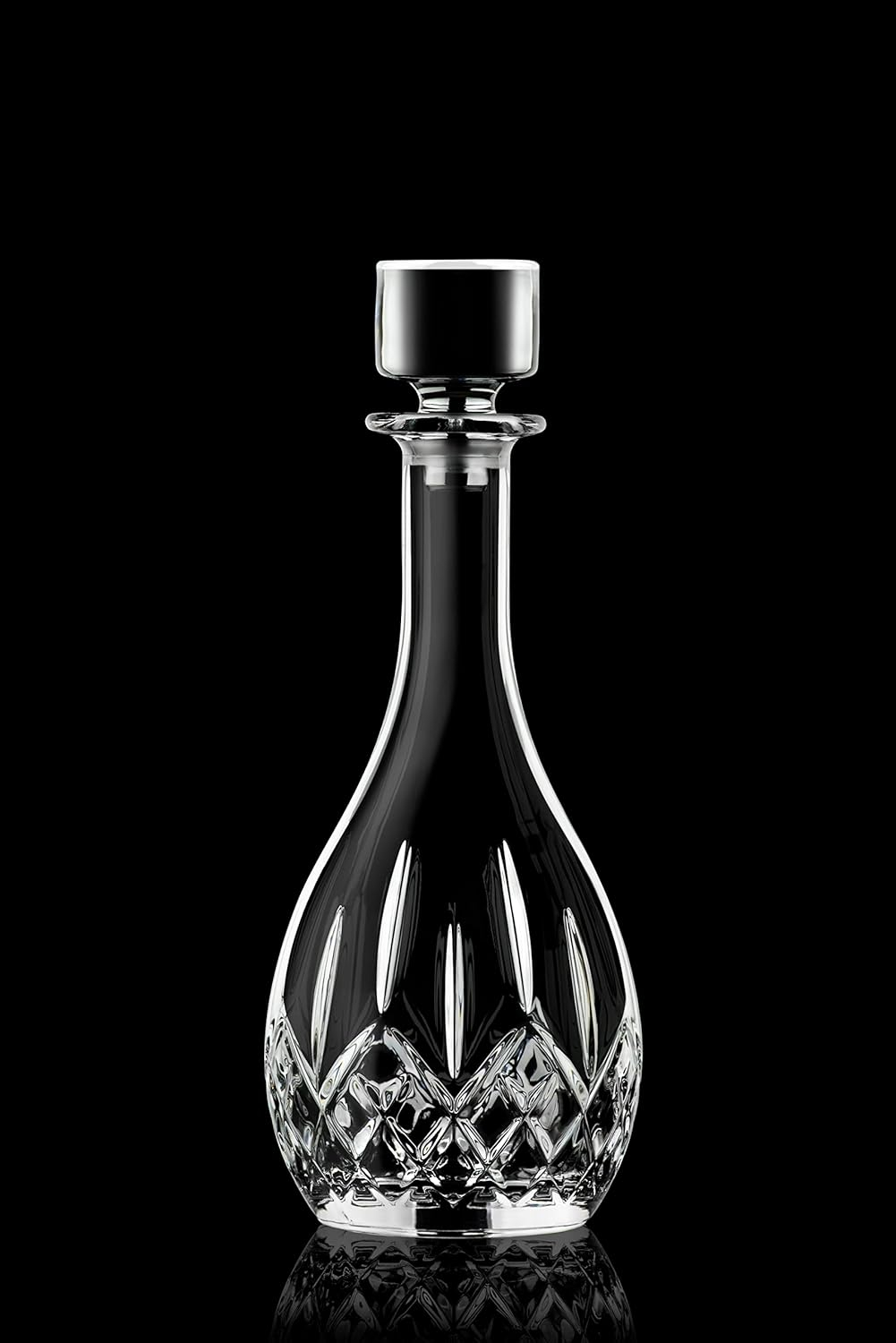 Elegant Clear Crystal Glass Wine Decanter with Stopper, 30 Oz
