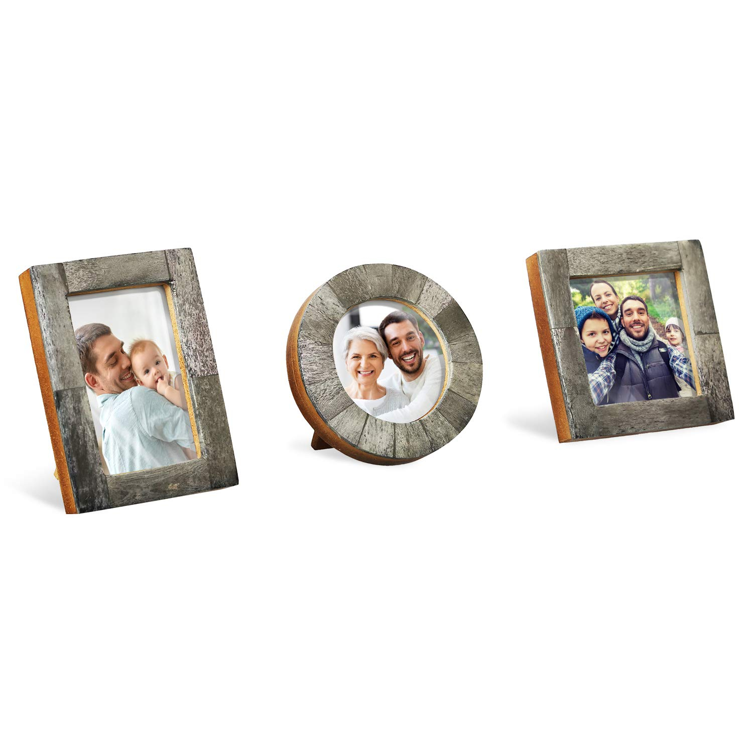 Handicrafts Home Baby Picture Frame for Newborn Girls and Boys Shower Frames Set of 3 Grey