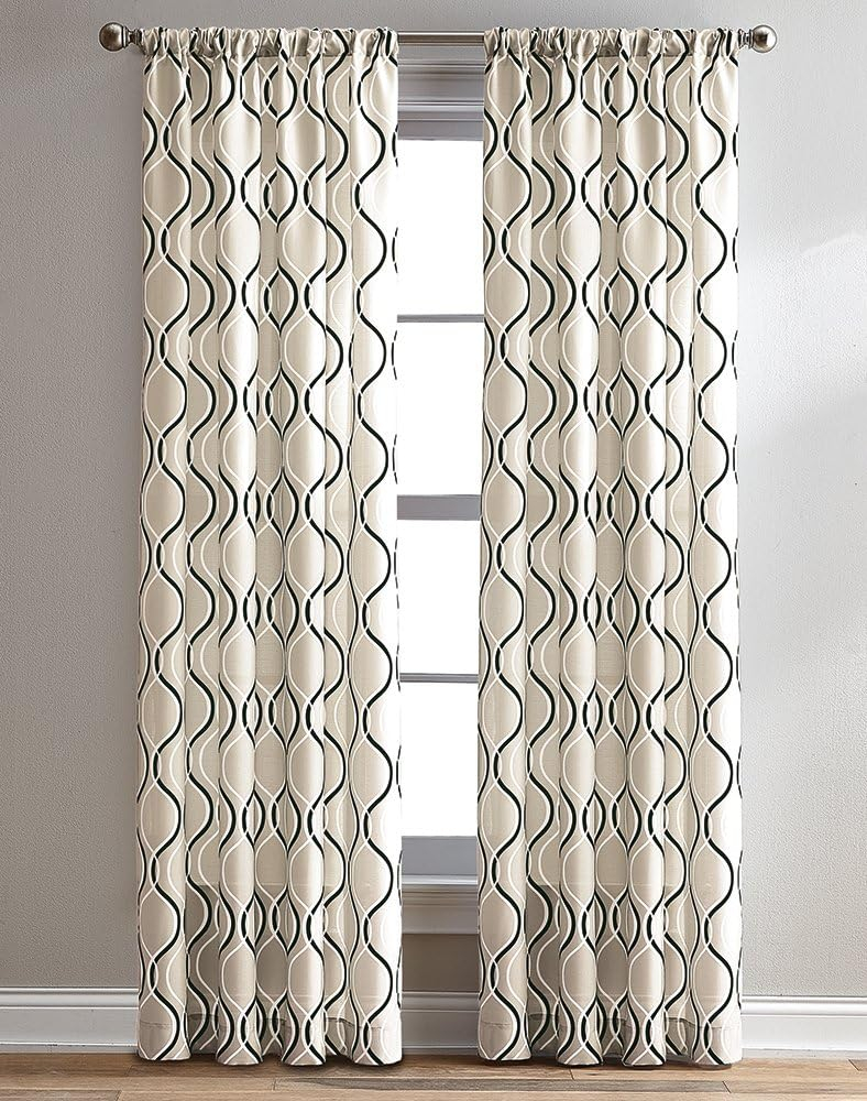 CHF Industries Geometric Rod Pocket Energy Efficient Valances, 50 " x 63", Polyester, Adult