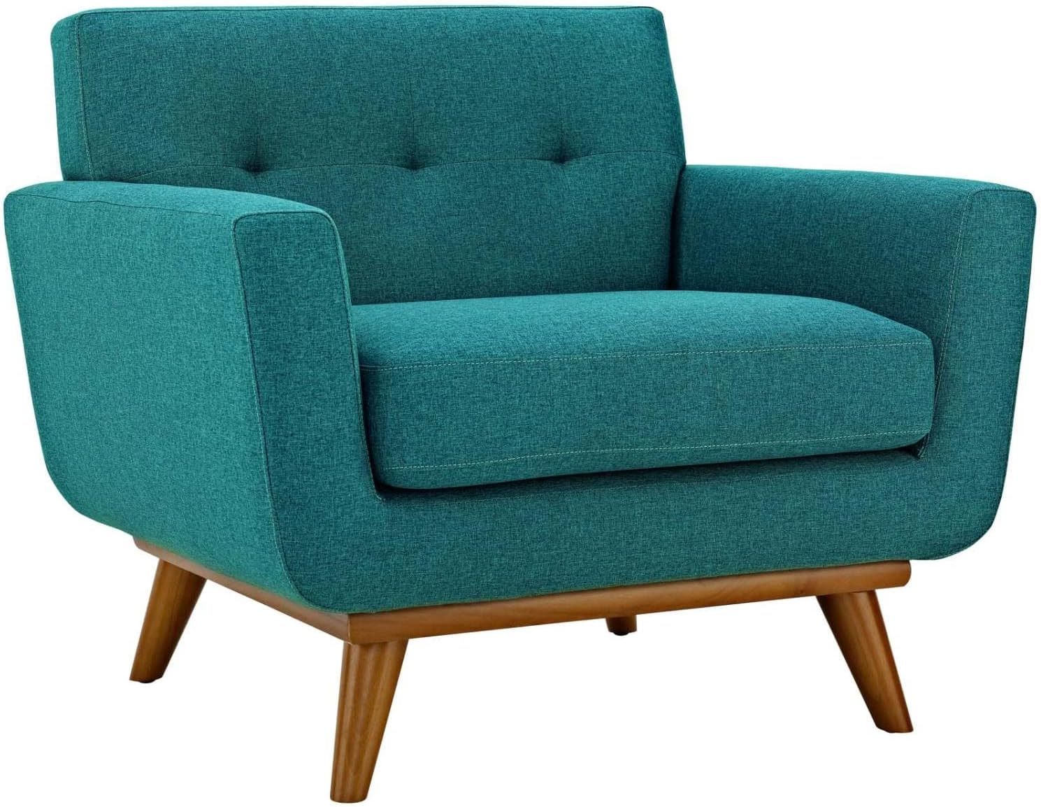 Modway Engage Upholstered Fabric Armchair in Teal
