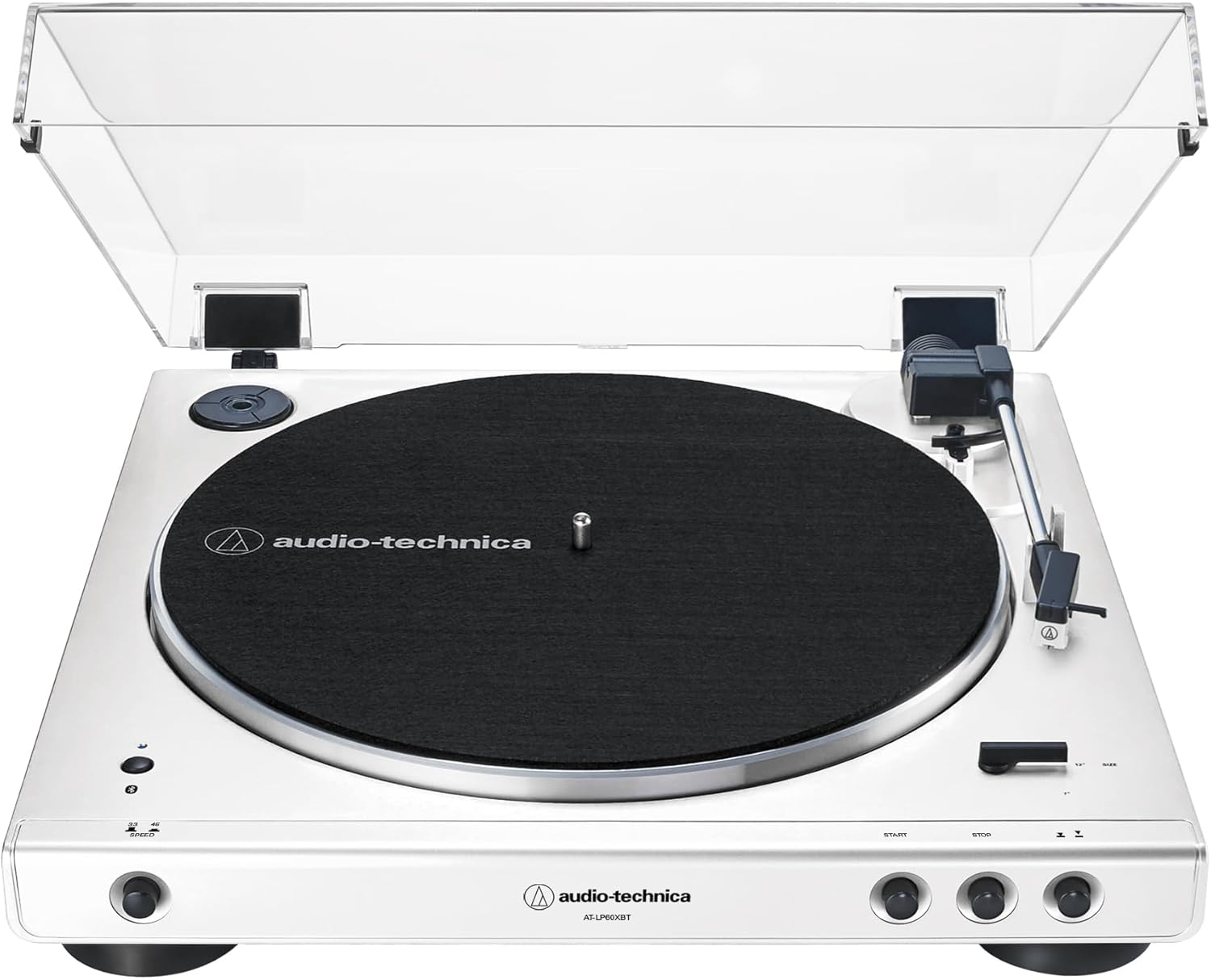 Audio-Technica AT-LP60XBT-WW Fully Automatic Belt-Drive Stereo Turntable with Bluetooth (White)