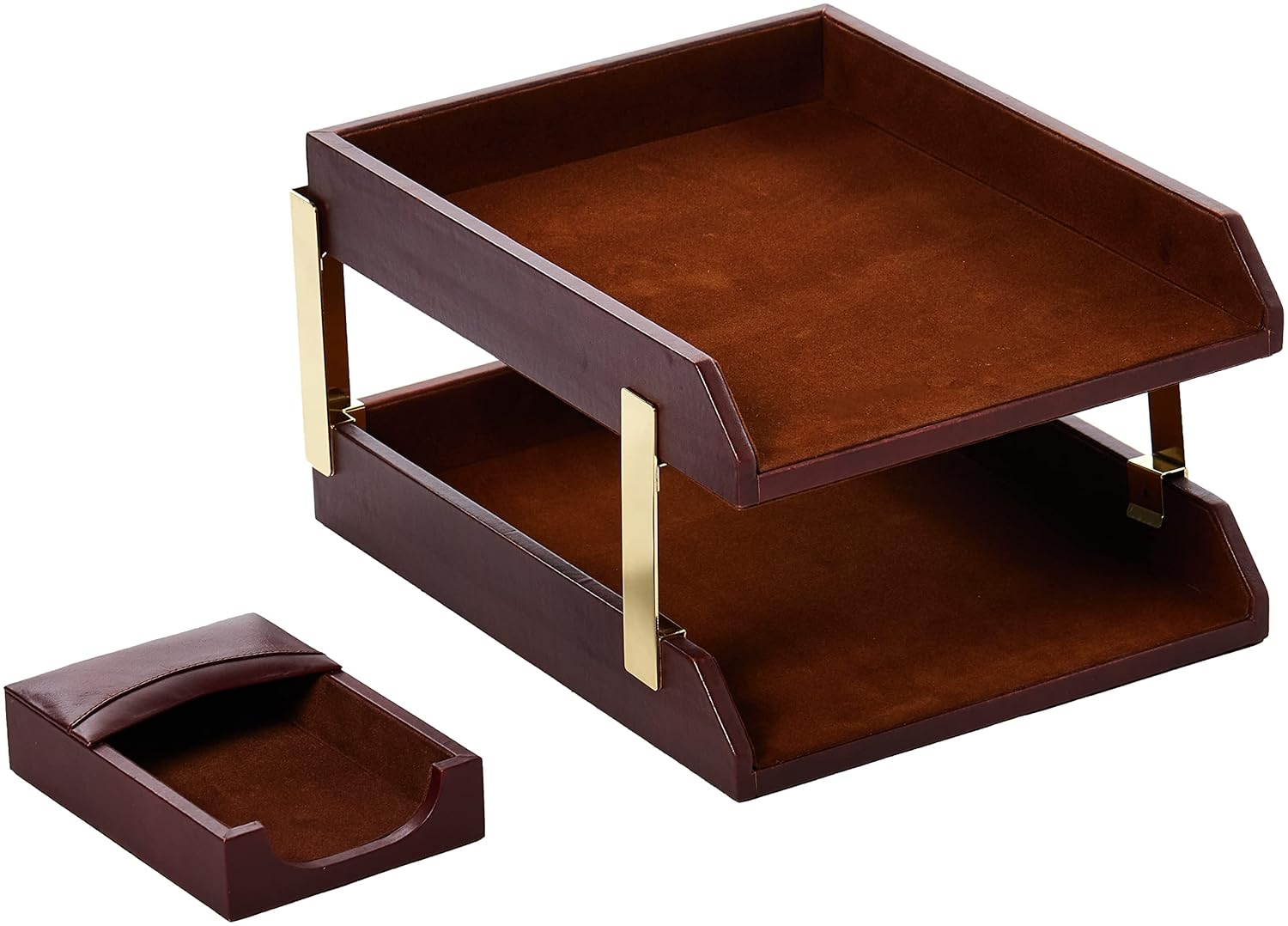 Dacasso Leather Desk Organizer Set