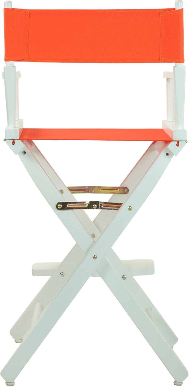 "30" Director's Chair White Frame-Orange Canvas"