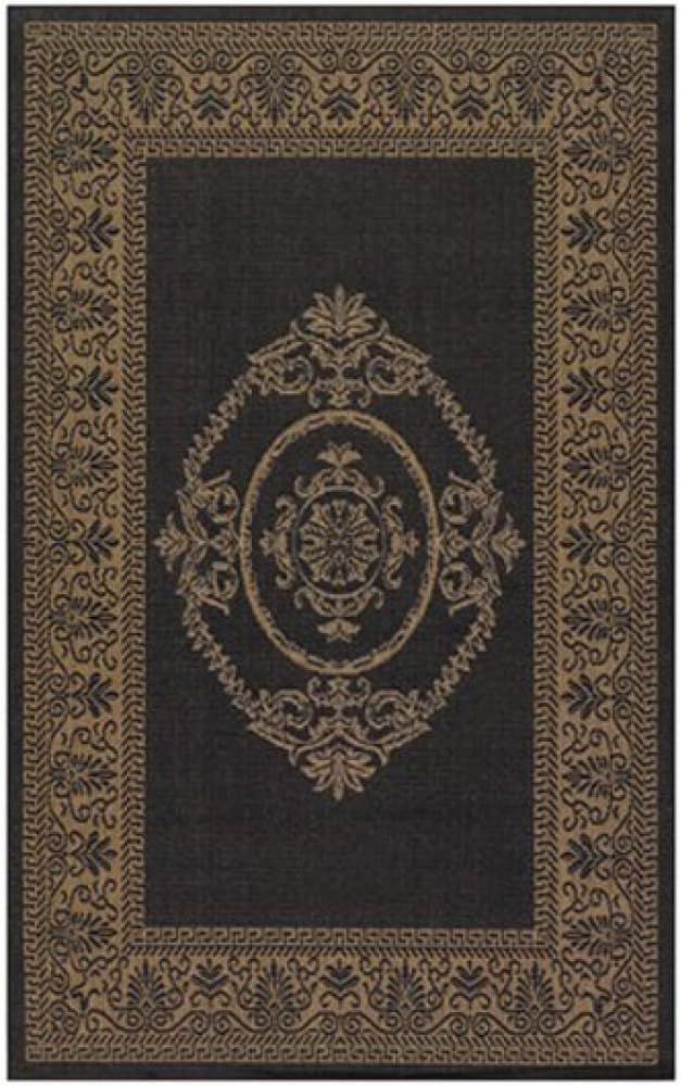 Couristan Recife Antique Medallion Area Rug, 7'6" x 10'9", Black-Cocoa