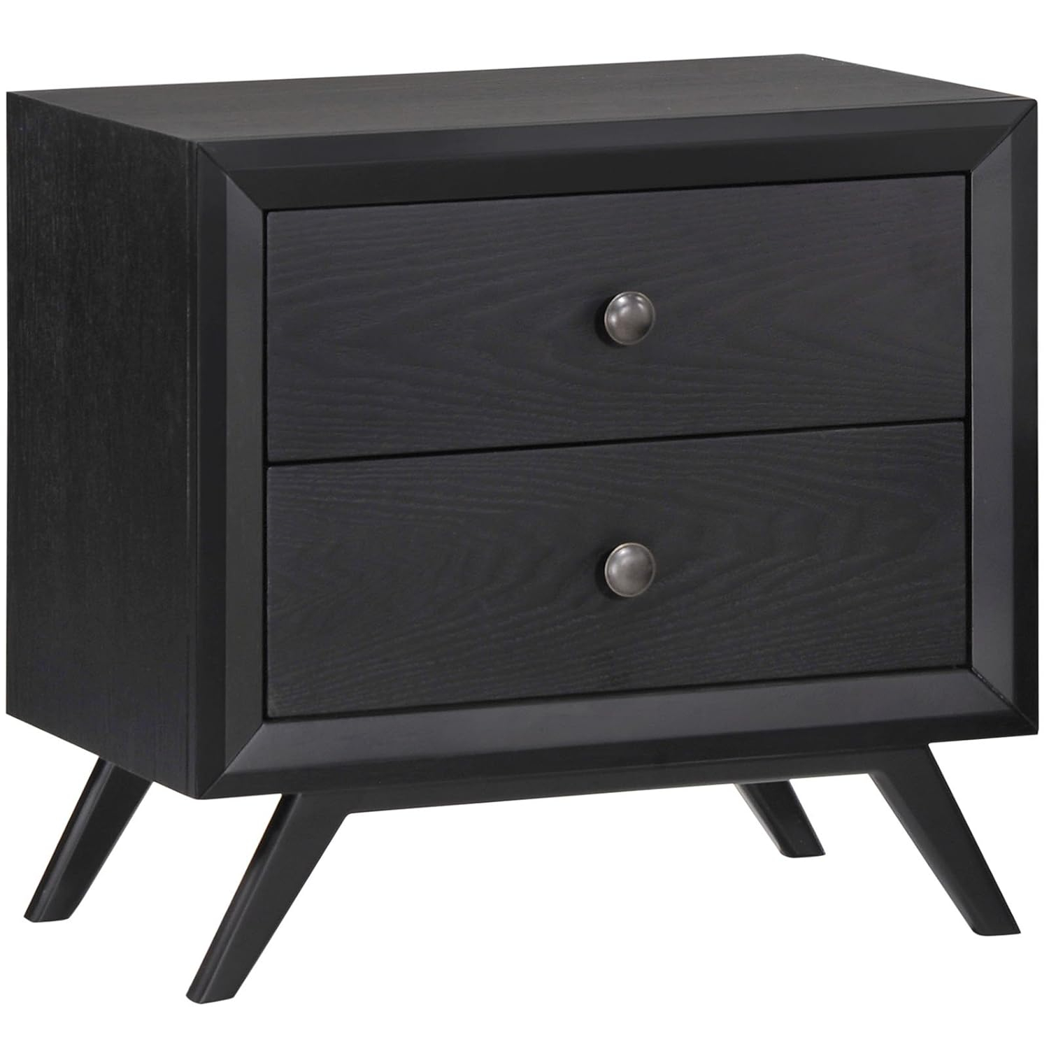 Modway MOD-5240 Tracy Mid-Century Modern Wood Nightstand in Black