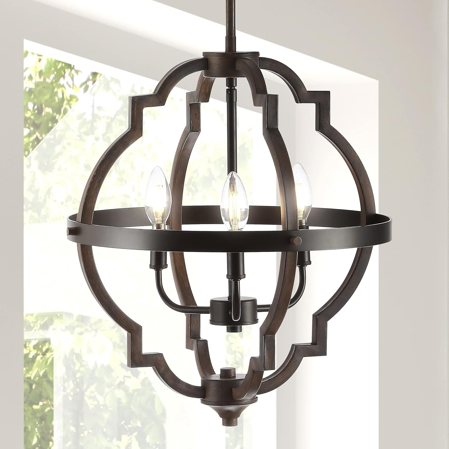 Ogee 16.75" 3-Light Adjustable Iron Rustic Industrial LED Pendant, Oil Rubbed Bronze