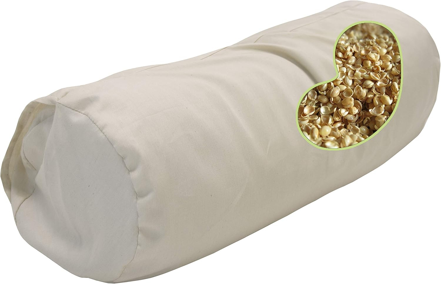 Millet 5x14" Neck Roll Pillow with Pillowcase - Organic Cotton Soft Neck Pillow