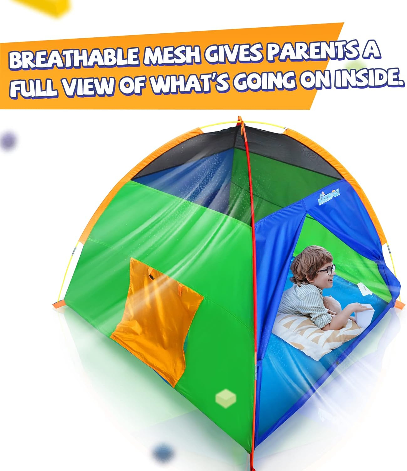 NARMAY Play Tent Easy Fun Dome Tent for Kids Indoor / Outdoor Fun - 60 x 60 x 44 inch
