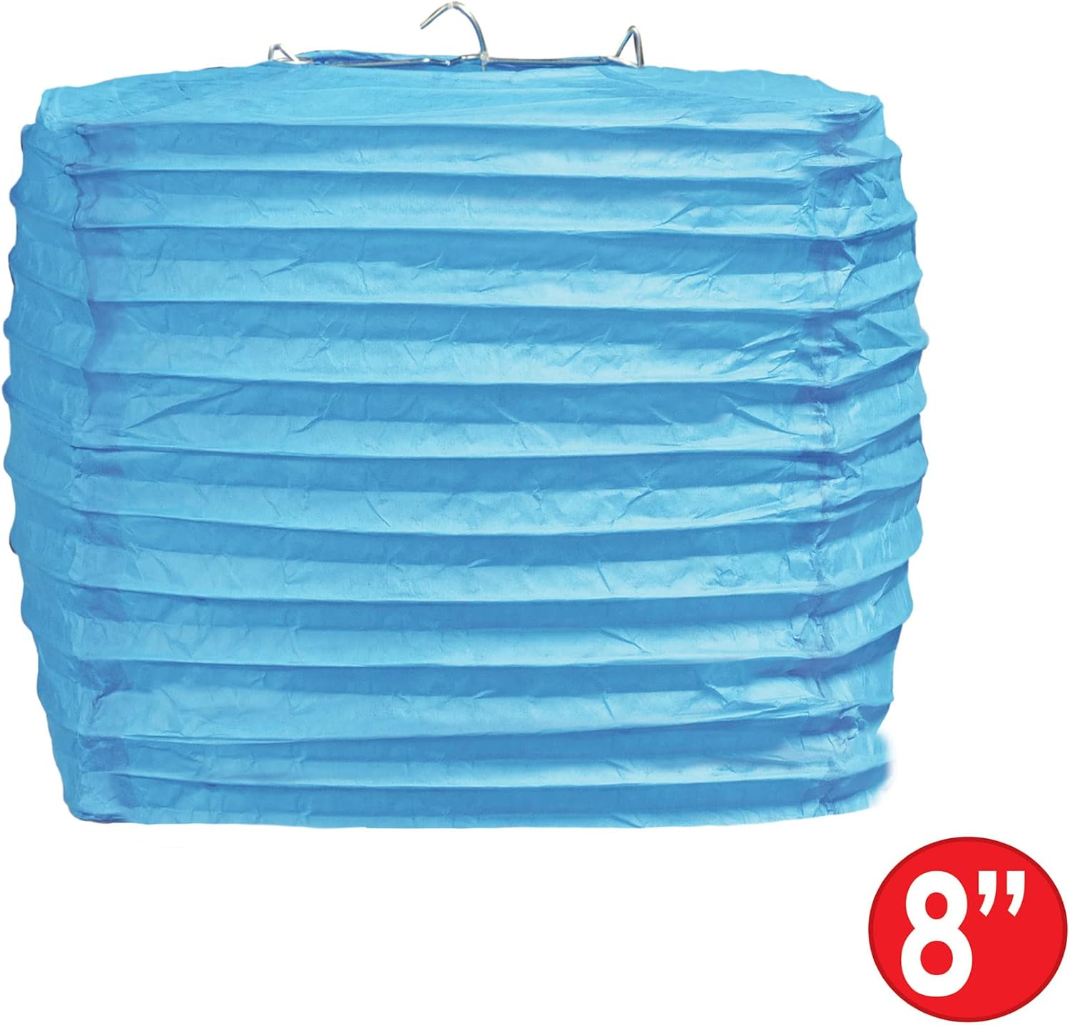 Turquoise Square Paper Lanterns with Metal Supports