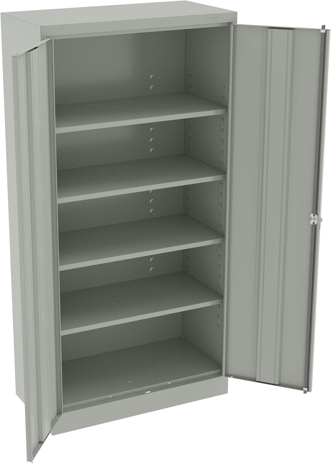 Tennsco Full-Height Standard Storage Cabinet 36" x 18" x 72" - 2 x Door(s) - Security Lock, Welded, Reinforced, Hinged Door - Light Gray - Chrome - Recycled