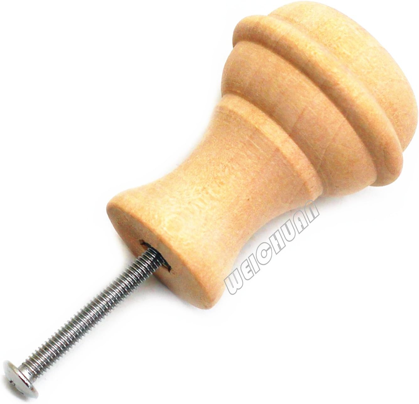 WEICHUAN 15PCS Mushroom Shape Wood Unfinished Cabinet Furniture Drawer Knobs Pulls Handles (Diameter: 1-3/8 Inches Height: 2 Inch)