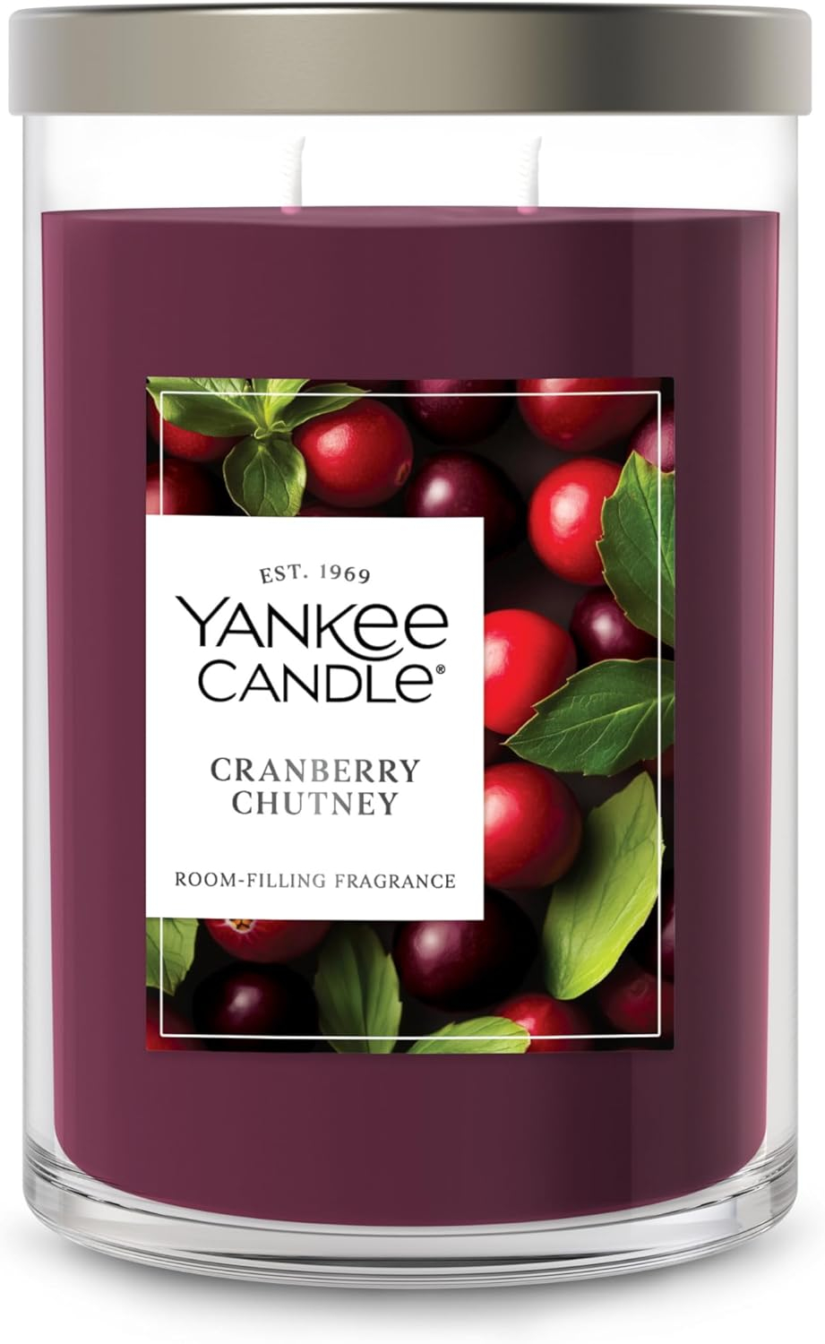 Yankee Candle Cranberry Chutney Scented, Signature 20oz Large Tumbler 2-Wick Candle, Over 60 Hours of Burn Time
