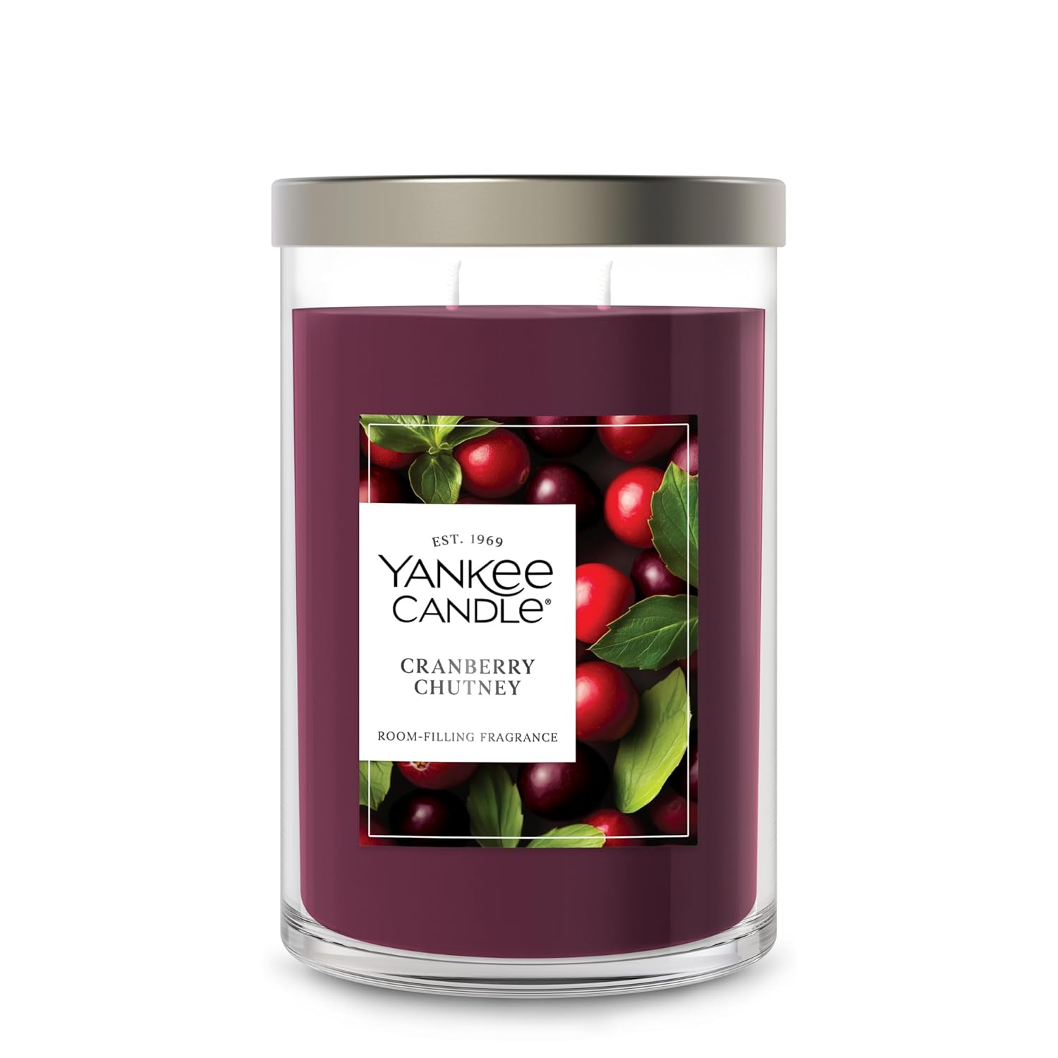 Yankee Candle Cranberry Chutney Scented, Signature 20oz Large Tumbler 2-Wick Candle, Over 60 Hours of Burn Time