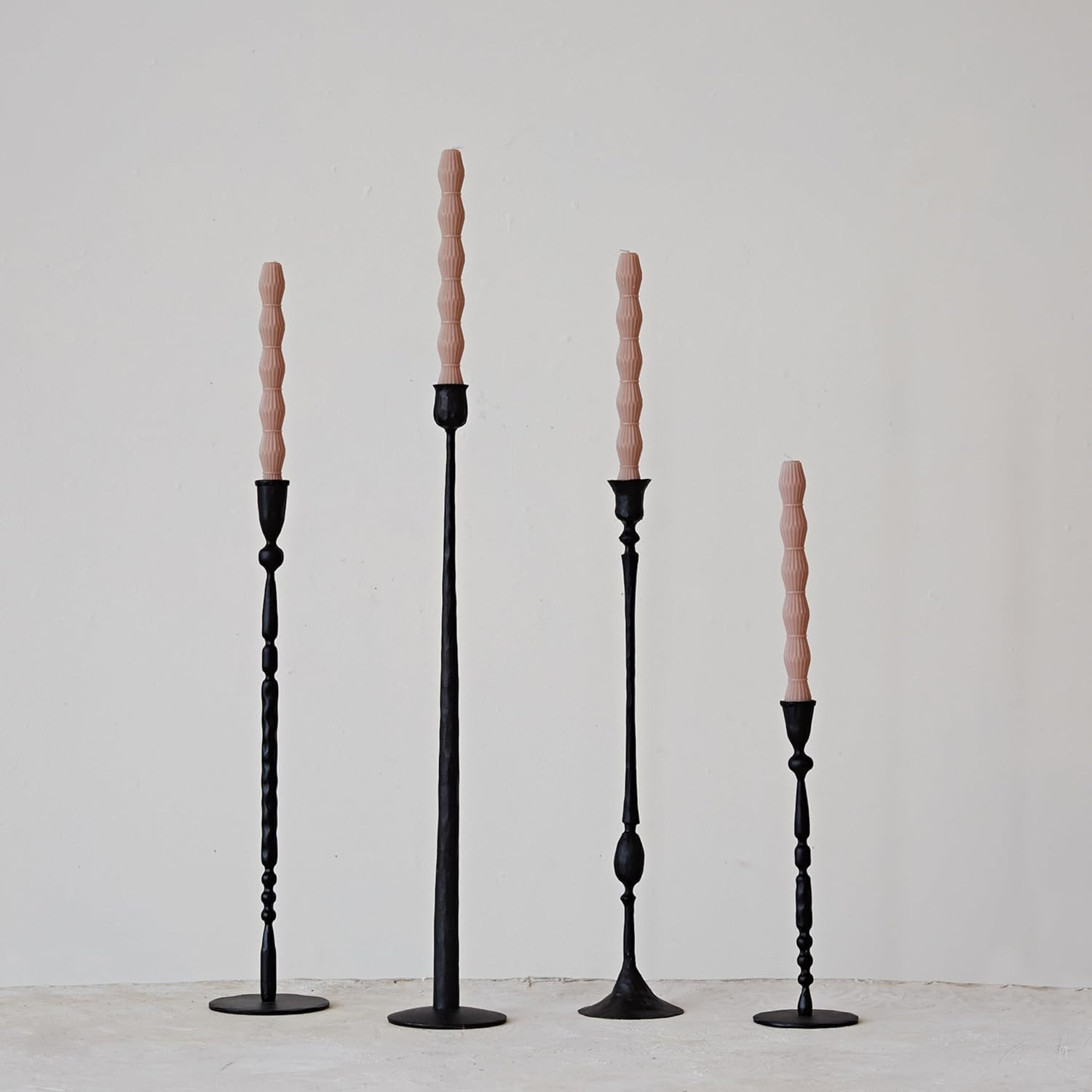 Creative Co-Op Tall Decorative Hand-Forged Metal Taper Holder, Black