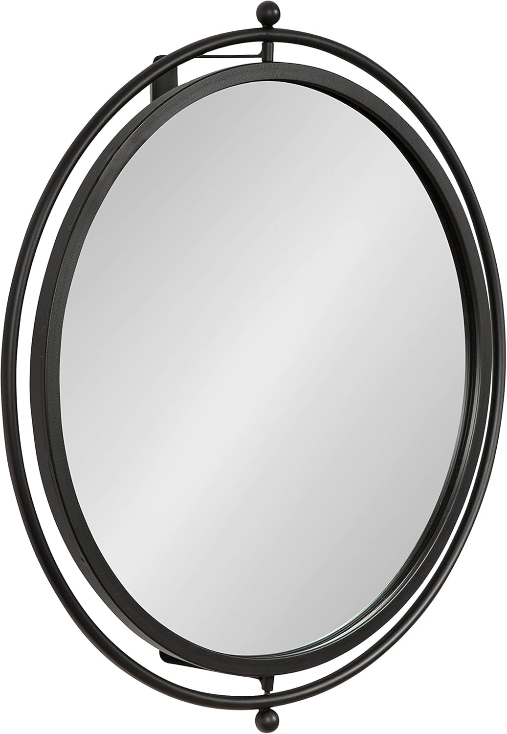 Kate and Laurel Baron Pivot Mirror, Black 21" Diameter