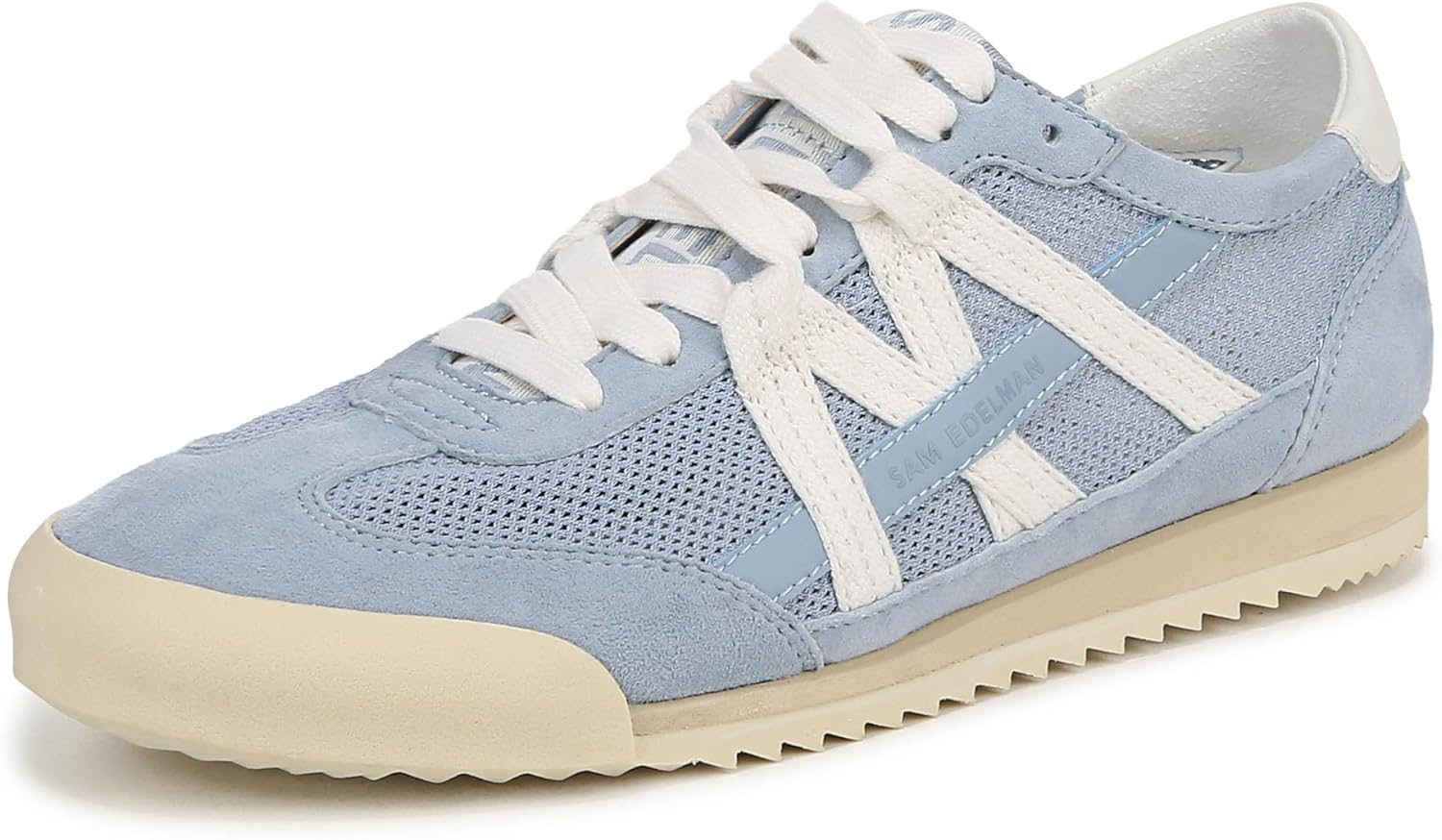 Blue Mesh and Suede Women's Low-Top Sneaker
