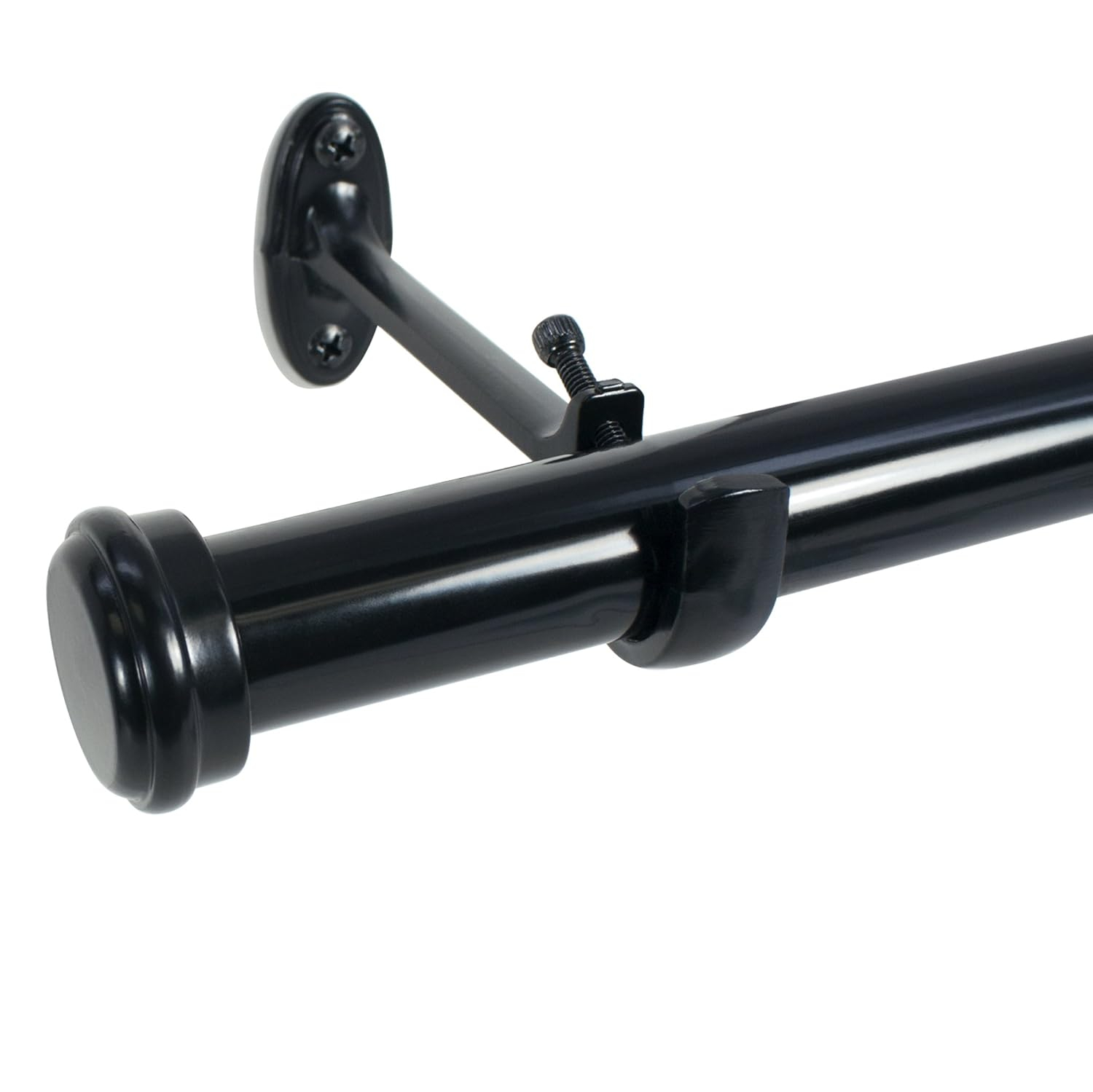 Decopolitan 27941-18ES End Cap Curtain Rod Set, 18 to 36-Inch, Black Espresso
