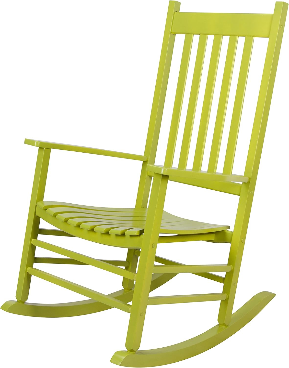 Shine Company 4332 Lime Wood Frame Rocking Chair with Slat Seat