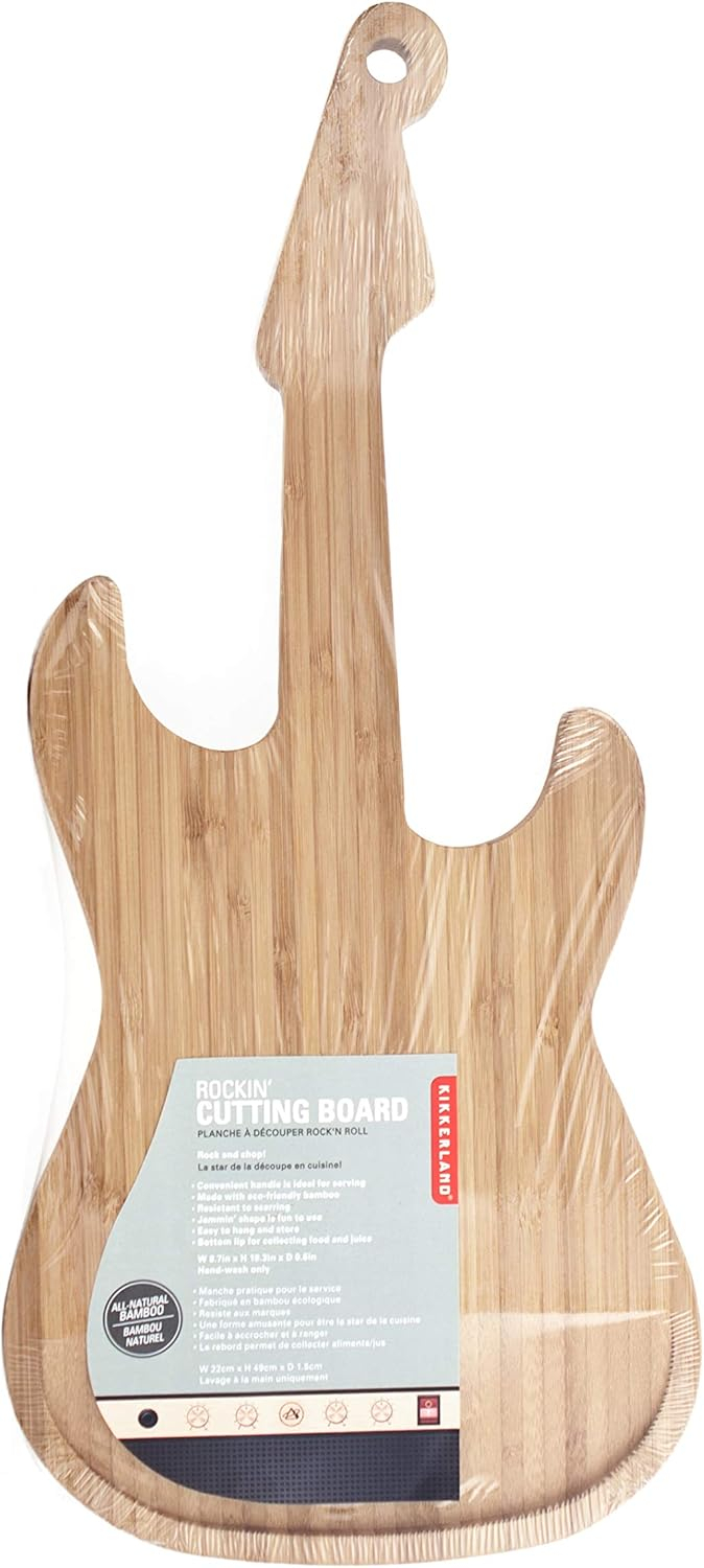 Kikkerland Bamboo Guitar Cutting Board