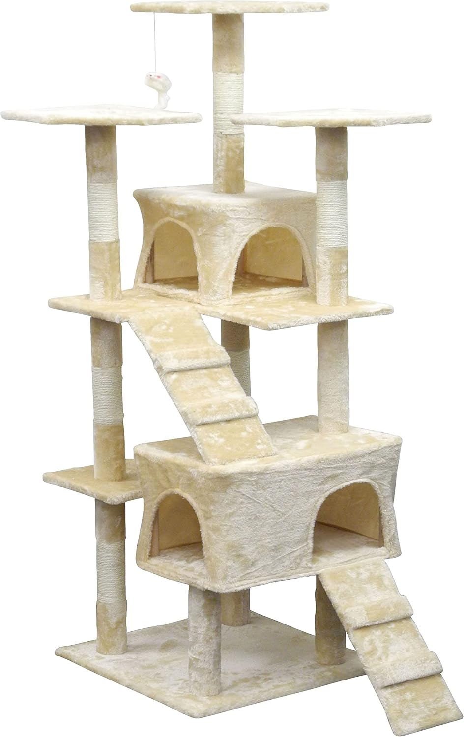 Homessity 63" Economical Cat Tree with Sisal Scratching Posts HC-001 - Beige