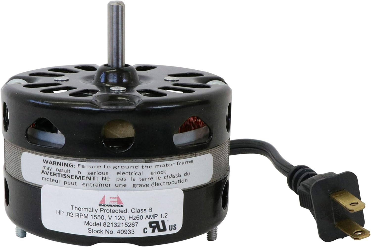 Endurance Pro 3.3 Inch Diameter Vent Fan Motor Direct Replacement for Nutone/Broan 40933, 86933, 8693000, JA2B104N