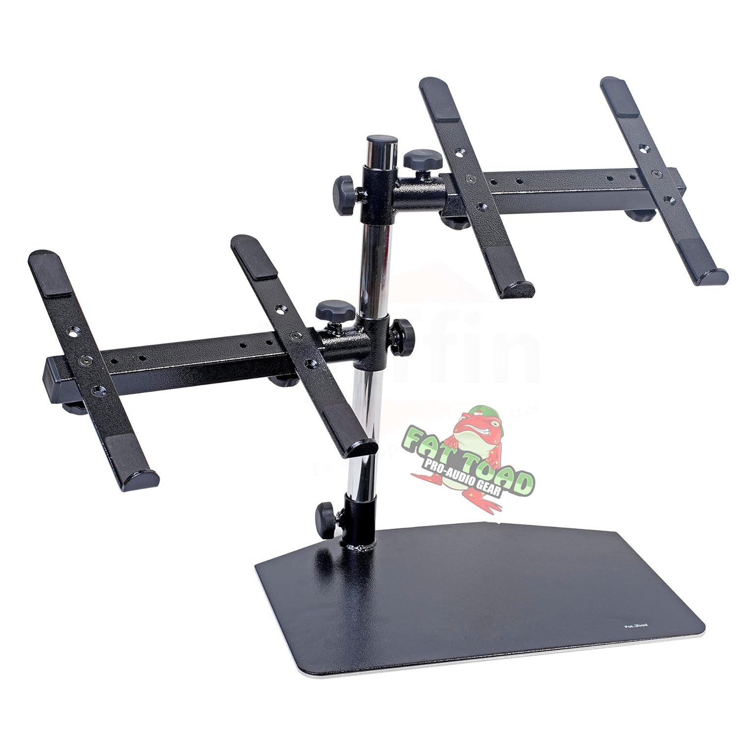 Fat Toad Adjustable Height Dual Laptop Electronic Stand with Arm Mounts, Black